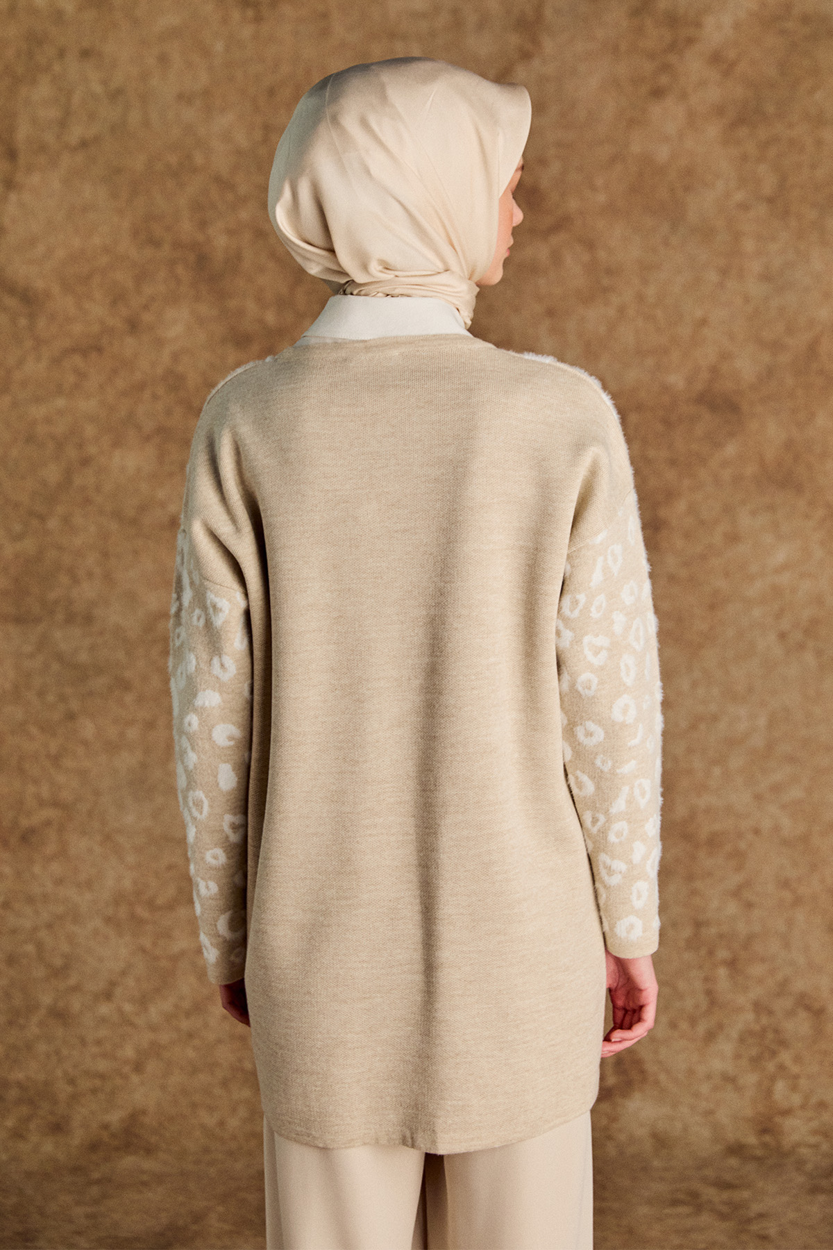 Leopar Detaylı Triko Tunik