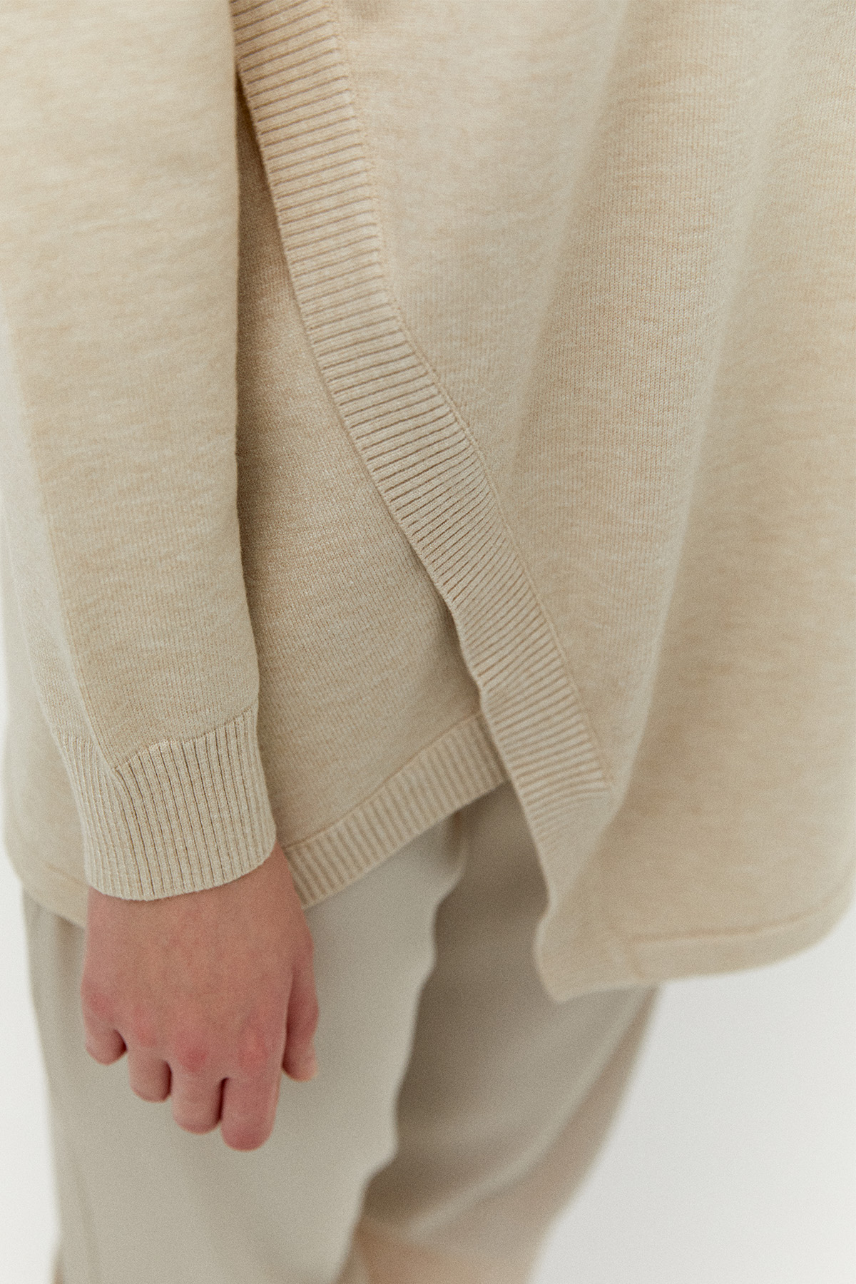 Asimetrik Kesim Basic Triko Tunik