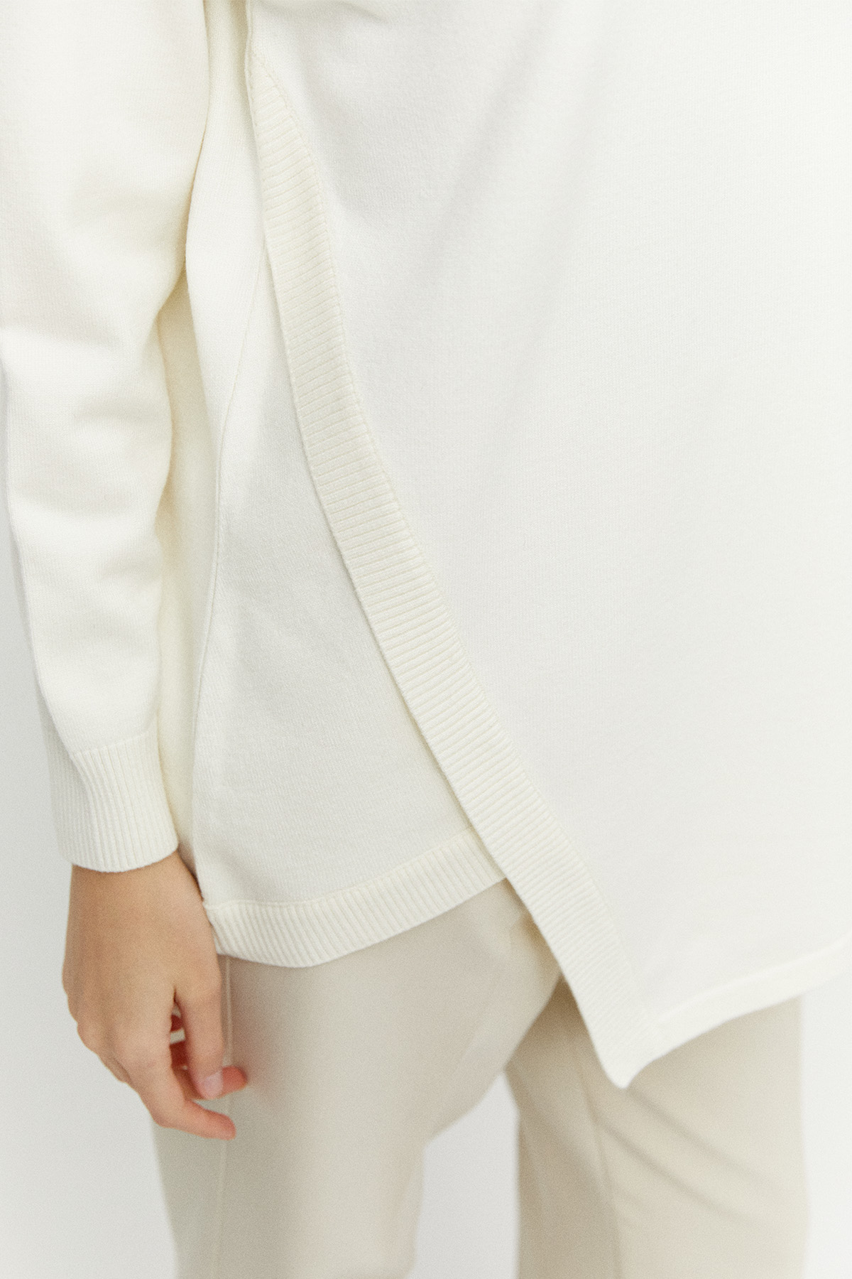 Asimetrik Kesim Basic Triko Tunik