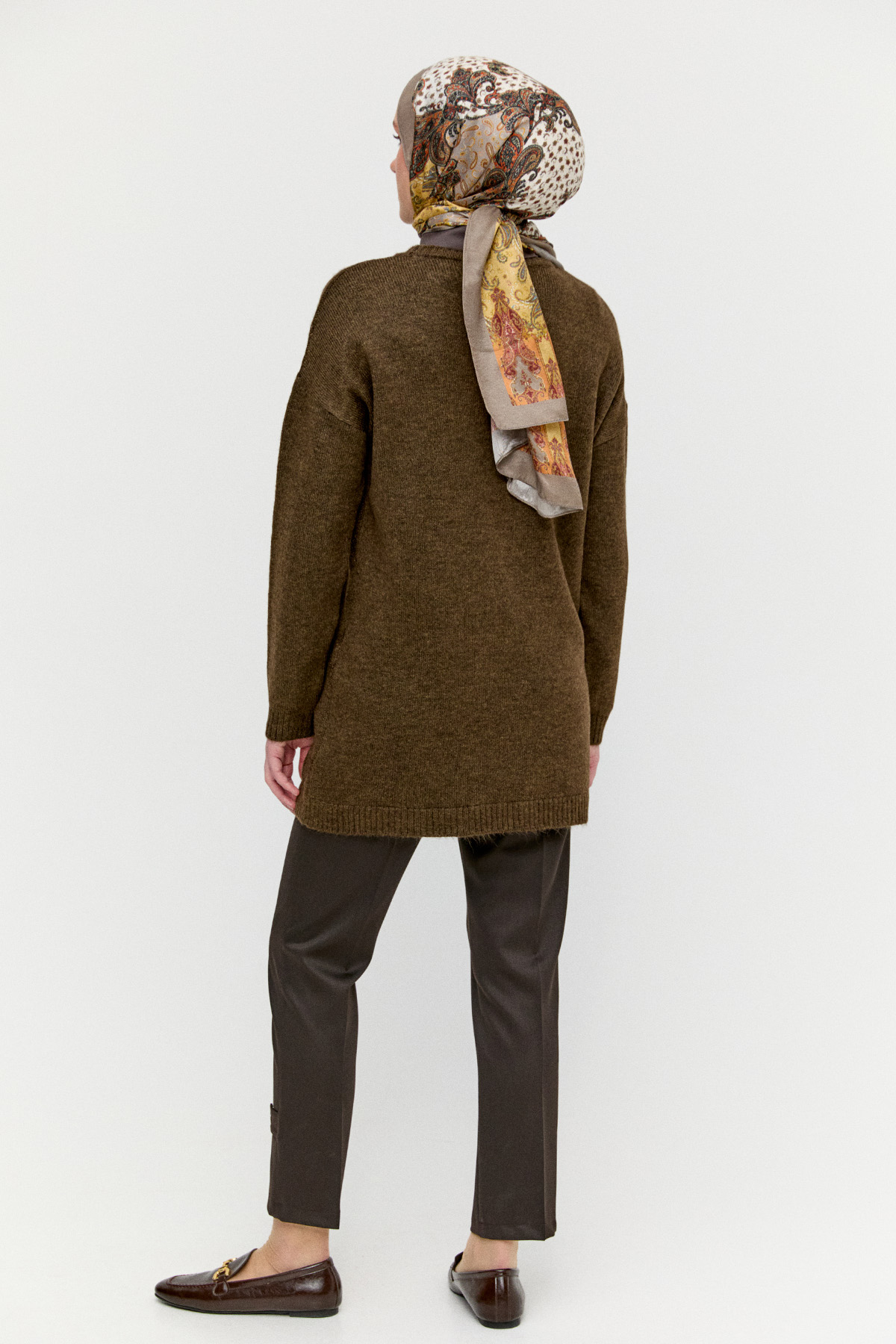 Sim Detaylı Baklava Desenli Triko Tunik, Tesettür Giyim