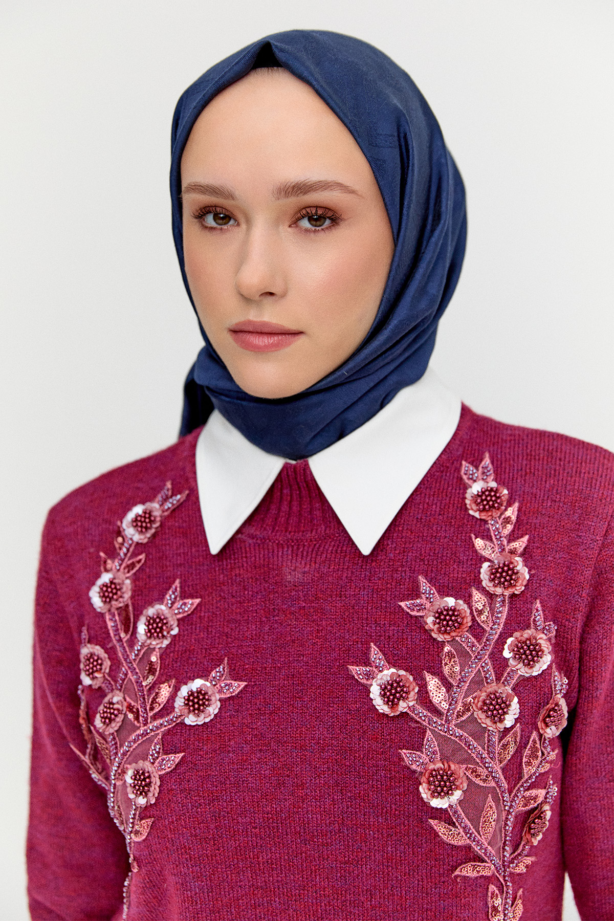 Çiçek Motif Triko Tunik, Tesettür Giyim