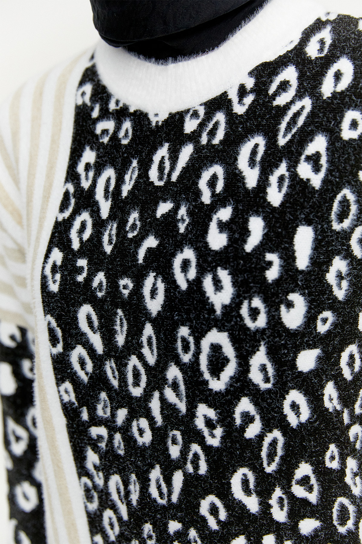 Çizgili Leopar Desenli Triko Tunik