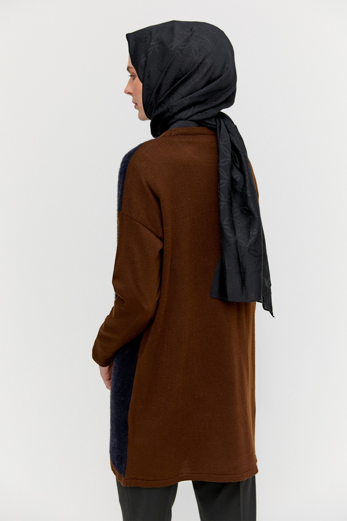 Simli Çiçek Motifli Triko Tunik, Tesettür Giyim