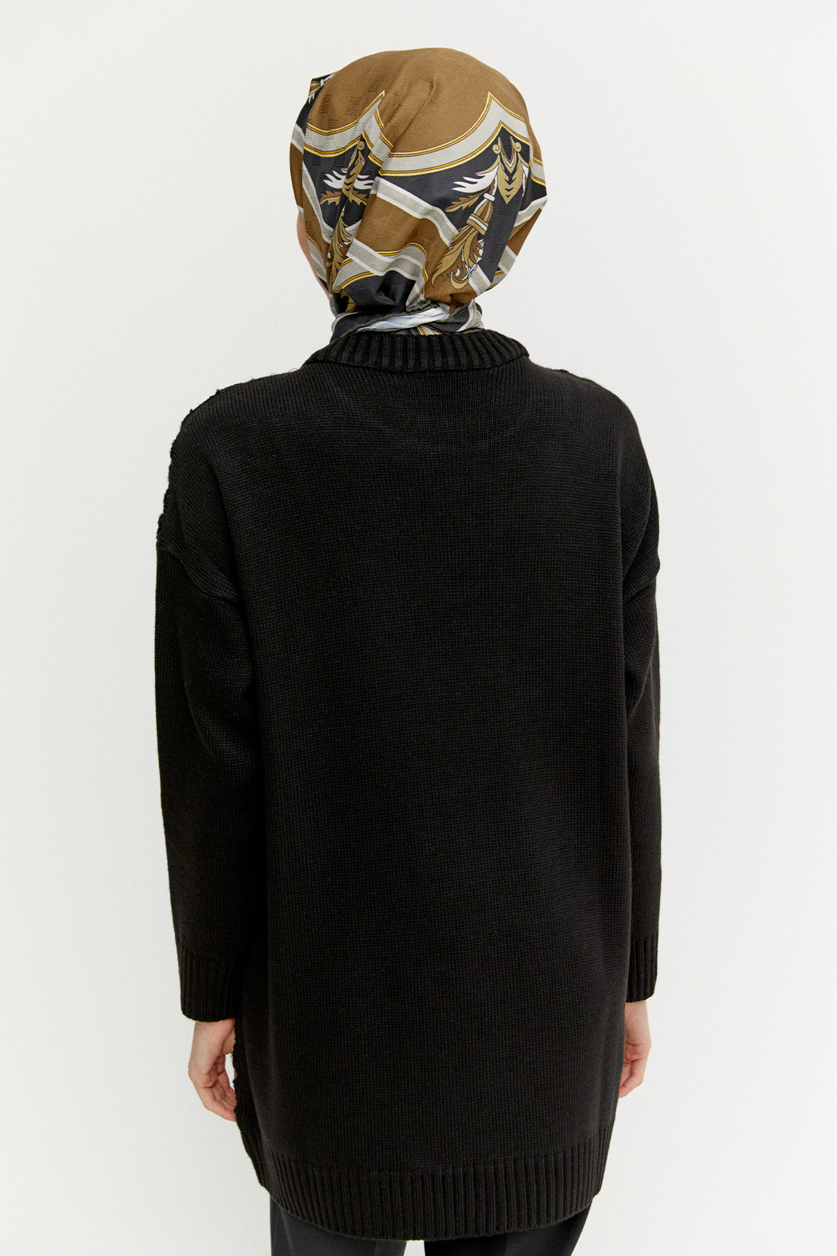 Çiçek Motifli Triko Tunik, Tesettür Giyim