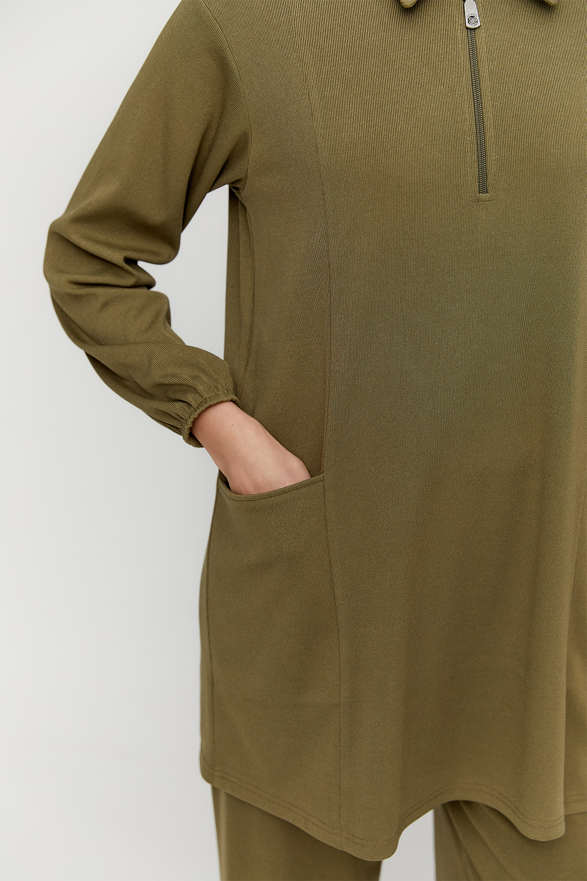 Fermuarlı Örme Tunik