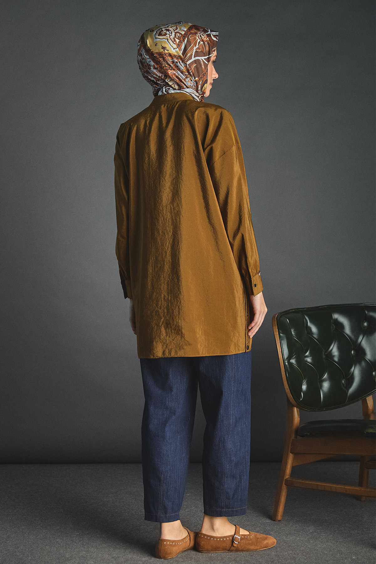 Hakim Yakalı Düşük Omuz Paraşüt Tunik