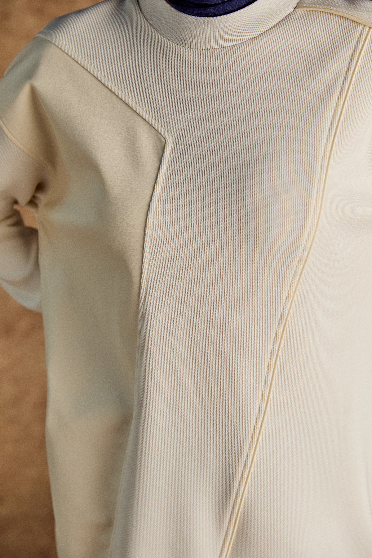 Suni Deri Kombinli Asimetrik Örme Tunik