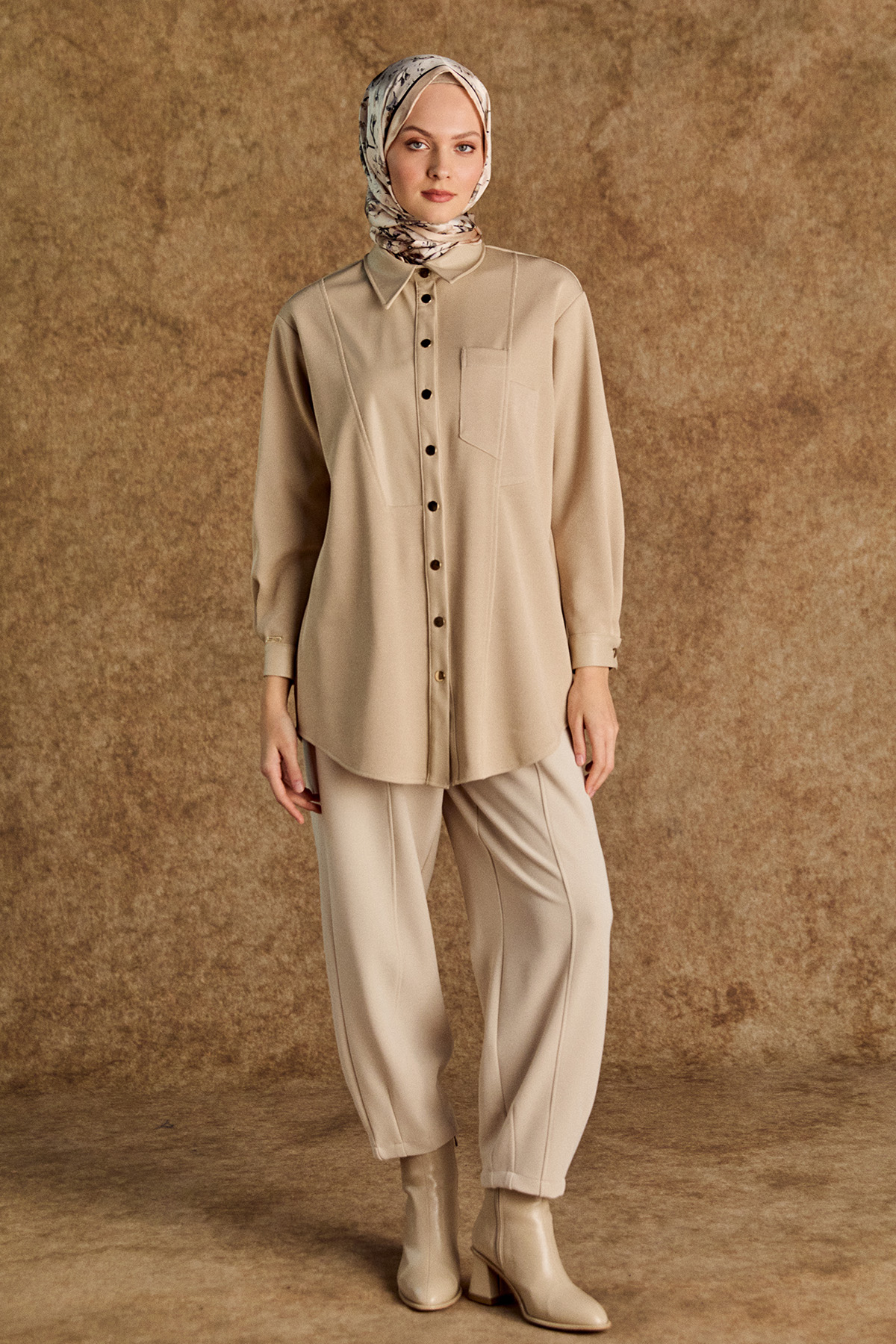 Deri Kombinli Örme Tunik