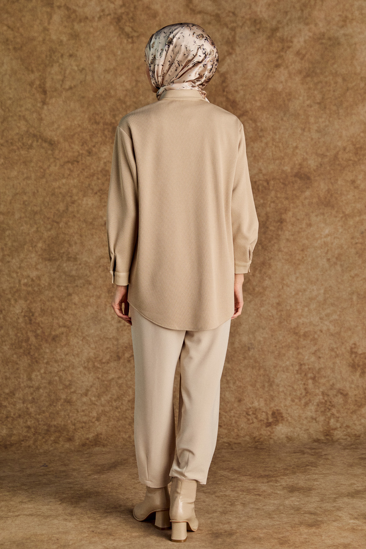 Deri Kombinli Örme Tunik