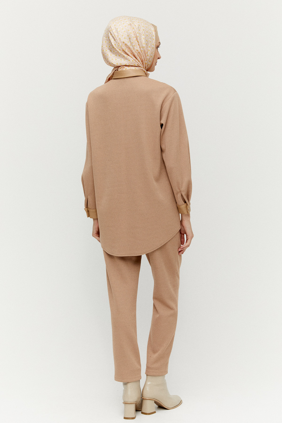 Deri Kombinli Örme Tunik