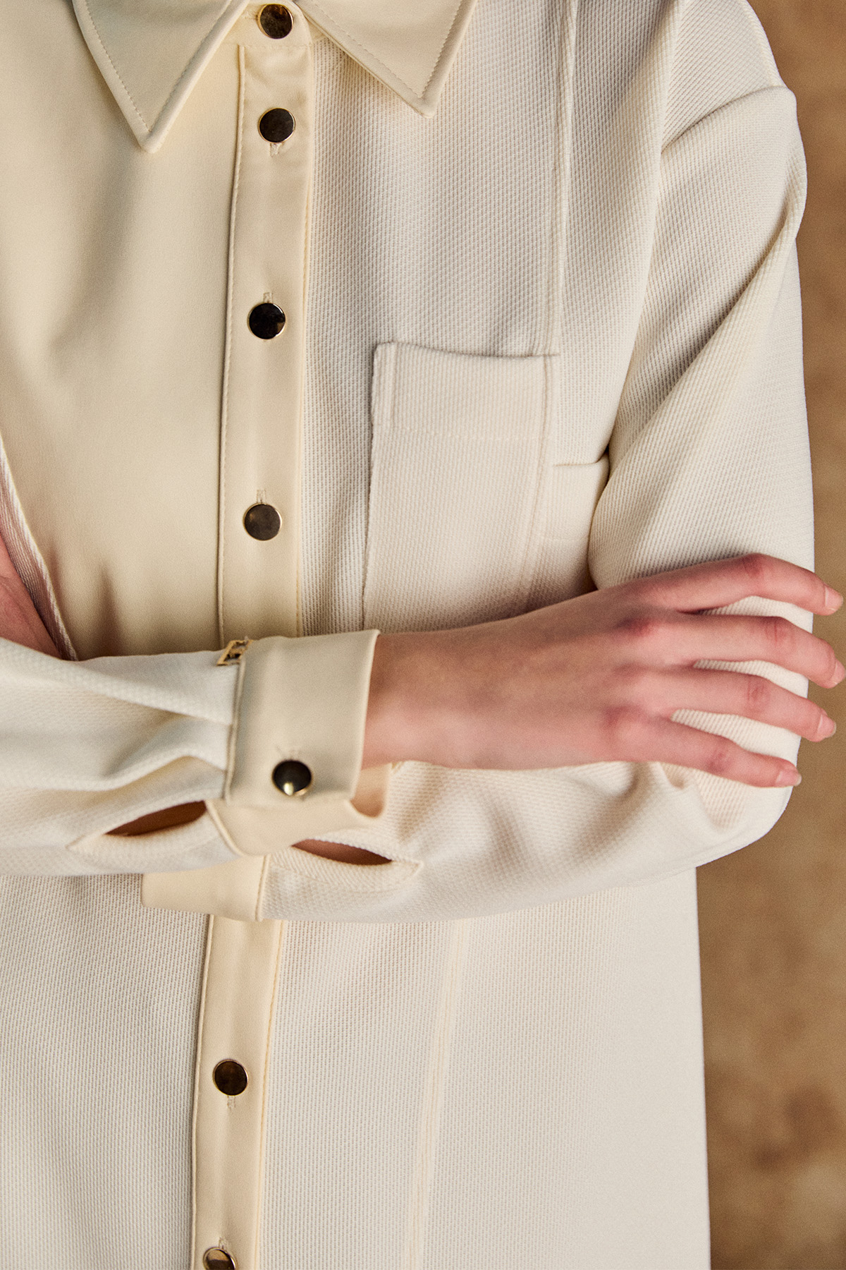 Deri Kombinli Örme Tunik