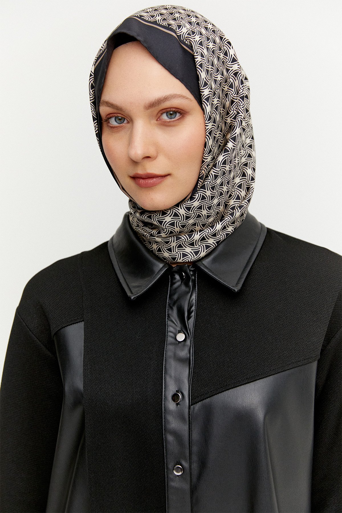 Suni Deri Kombinli Tunik