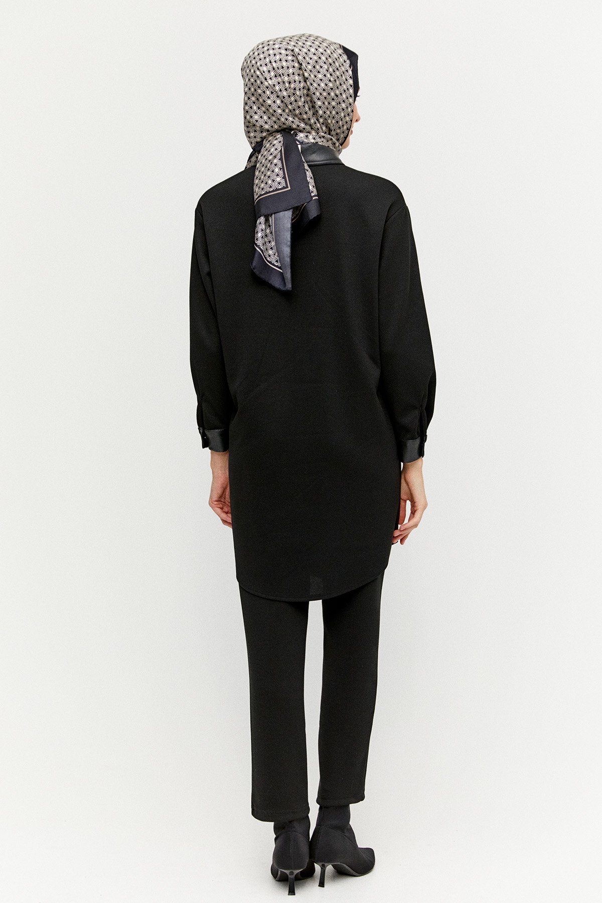 Suni Deri Kombinli Tunik