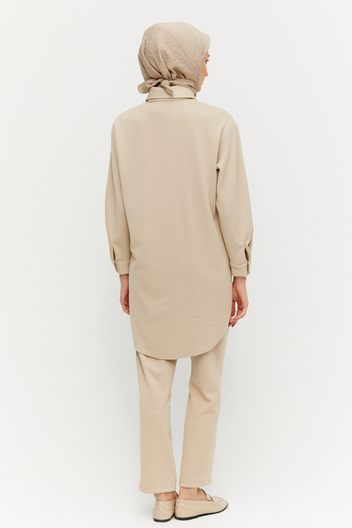 Suni Deri Kombinli Tunik