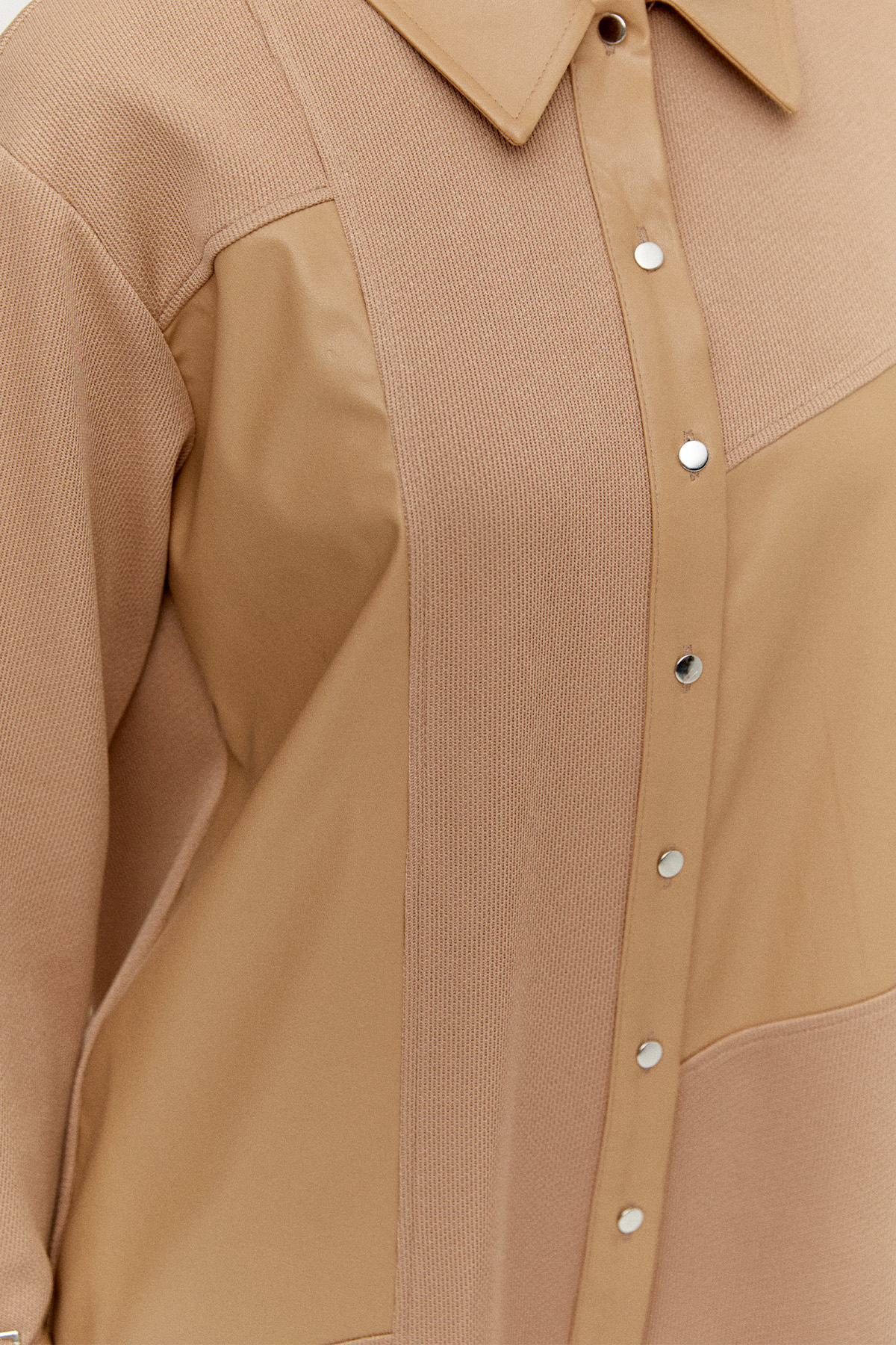 Suni Deri Kombinli Tunik