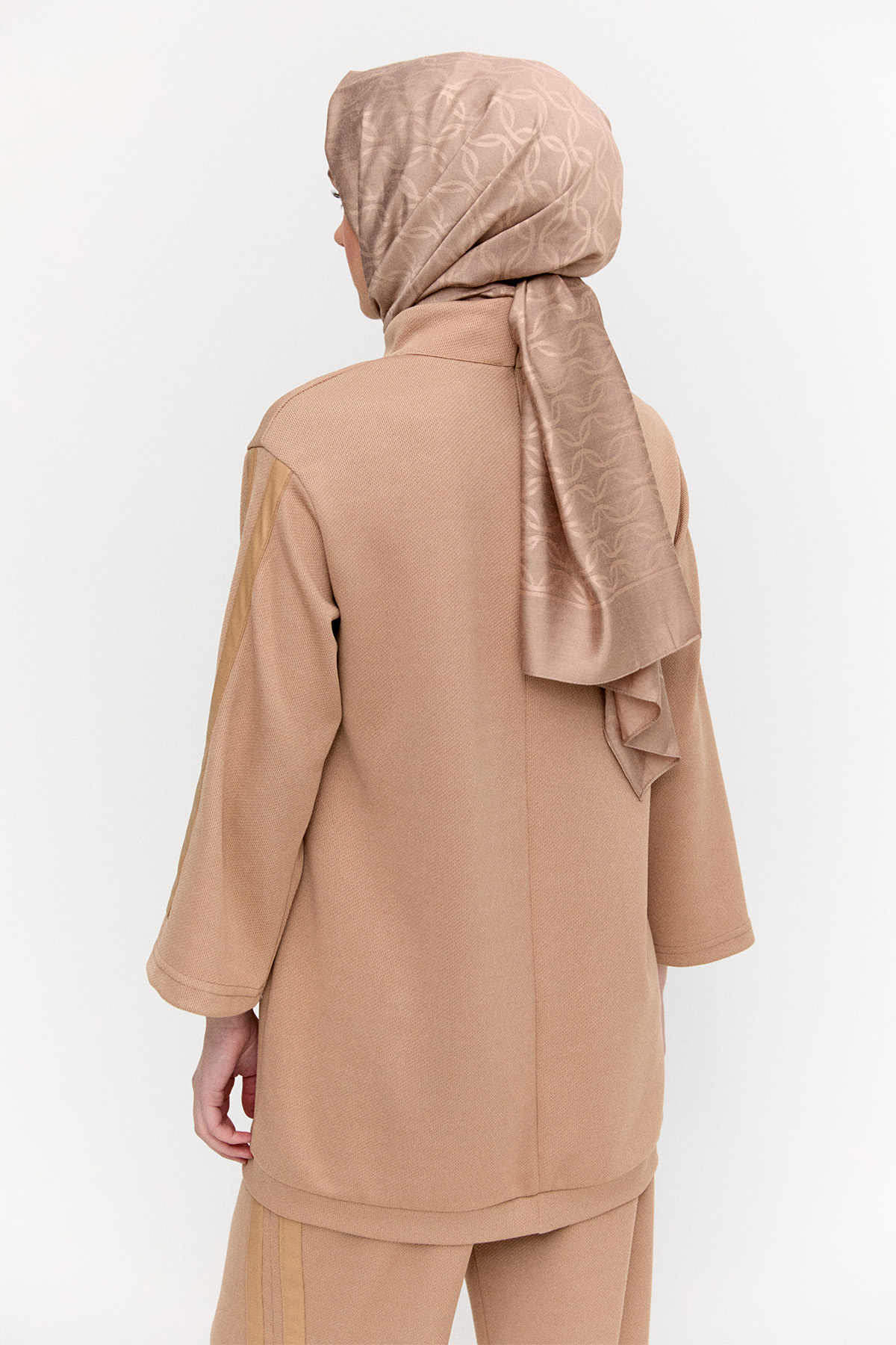 Deri Şeritli Yüksek Yaka Tunik, Tesettür Giyim