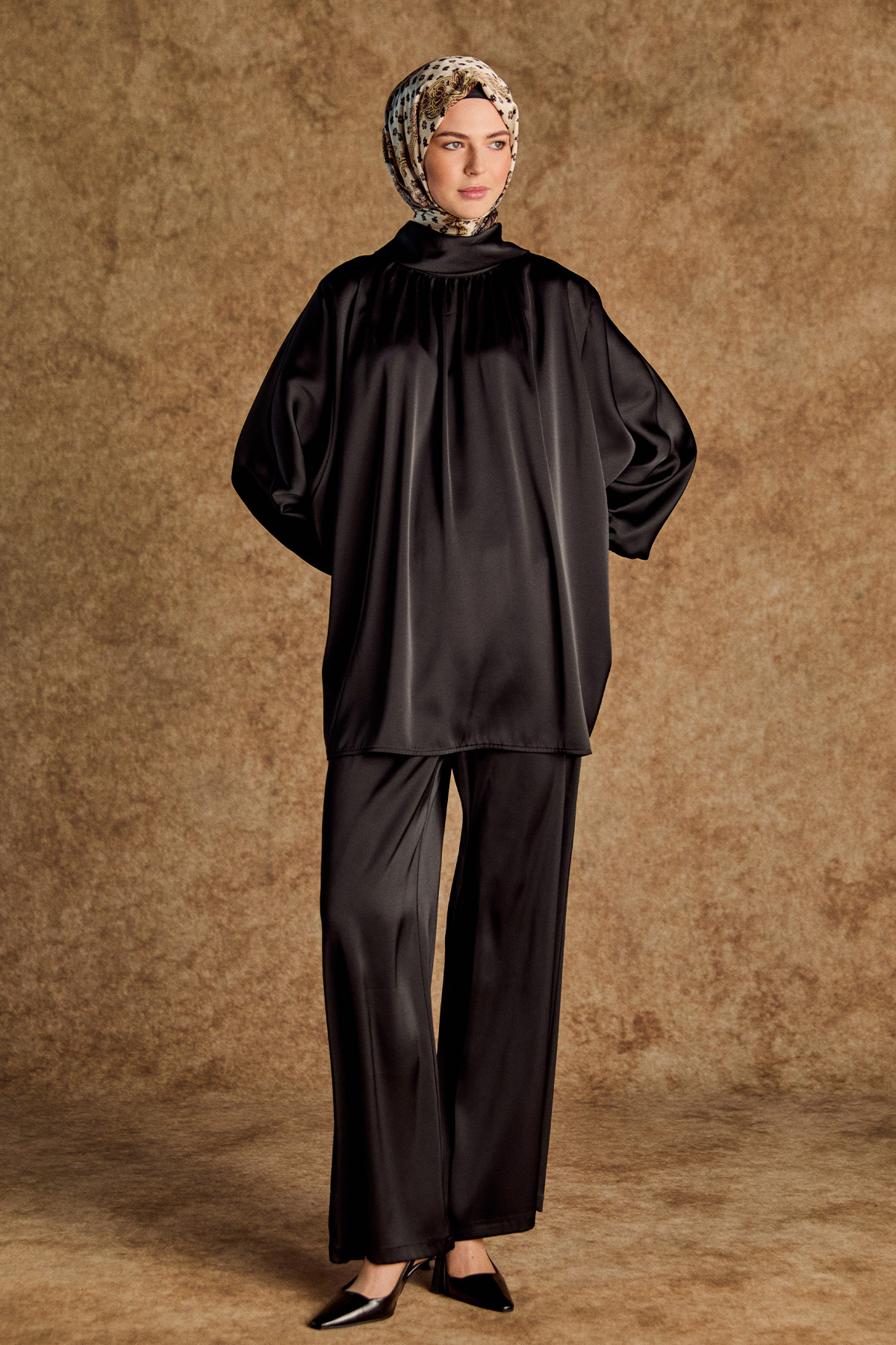 Saten Oversize İkili Takım