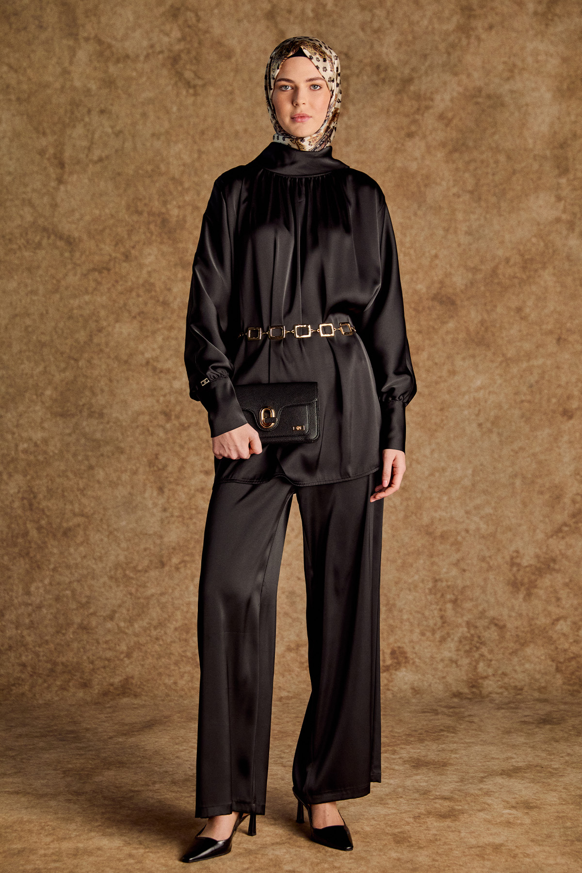 Saten Oversize İkili Takım