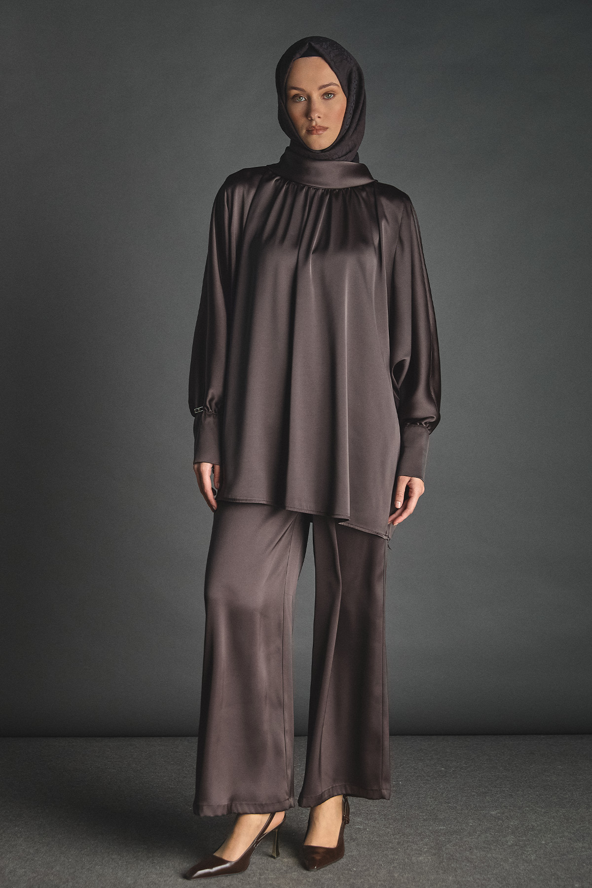 Saten Oversize İkili Takım