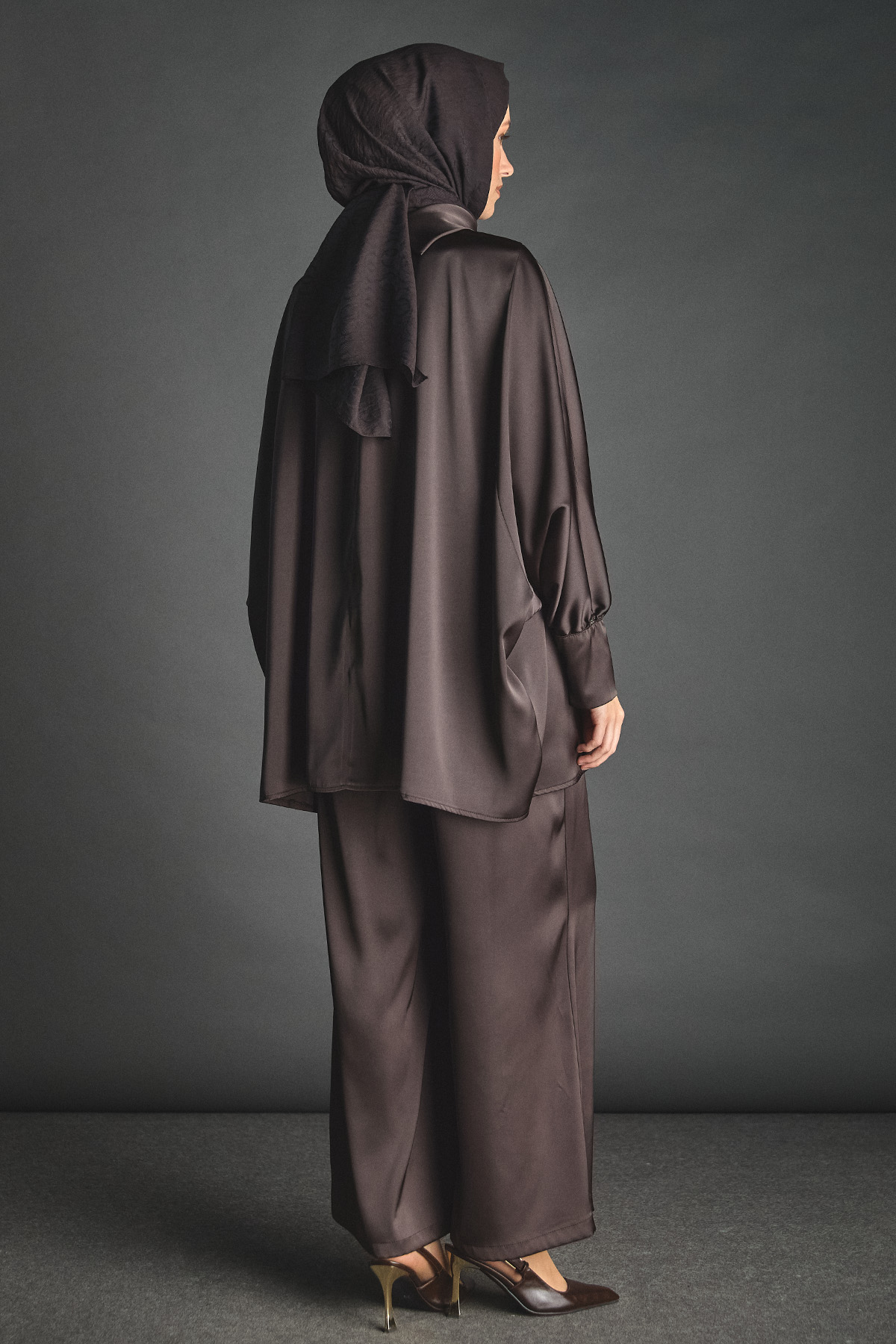 Saten Oversize İkili Takım