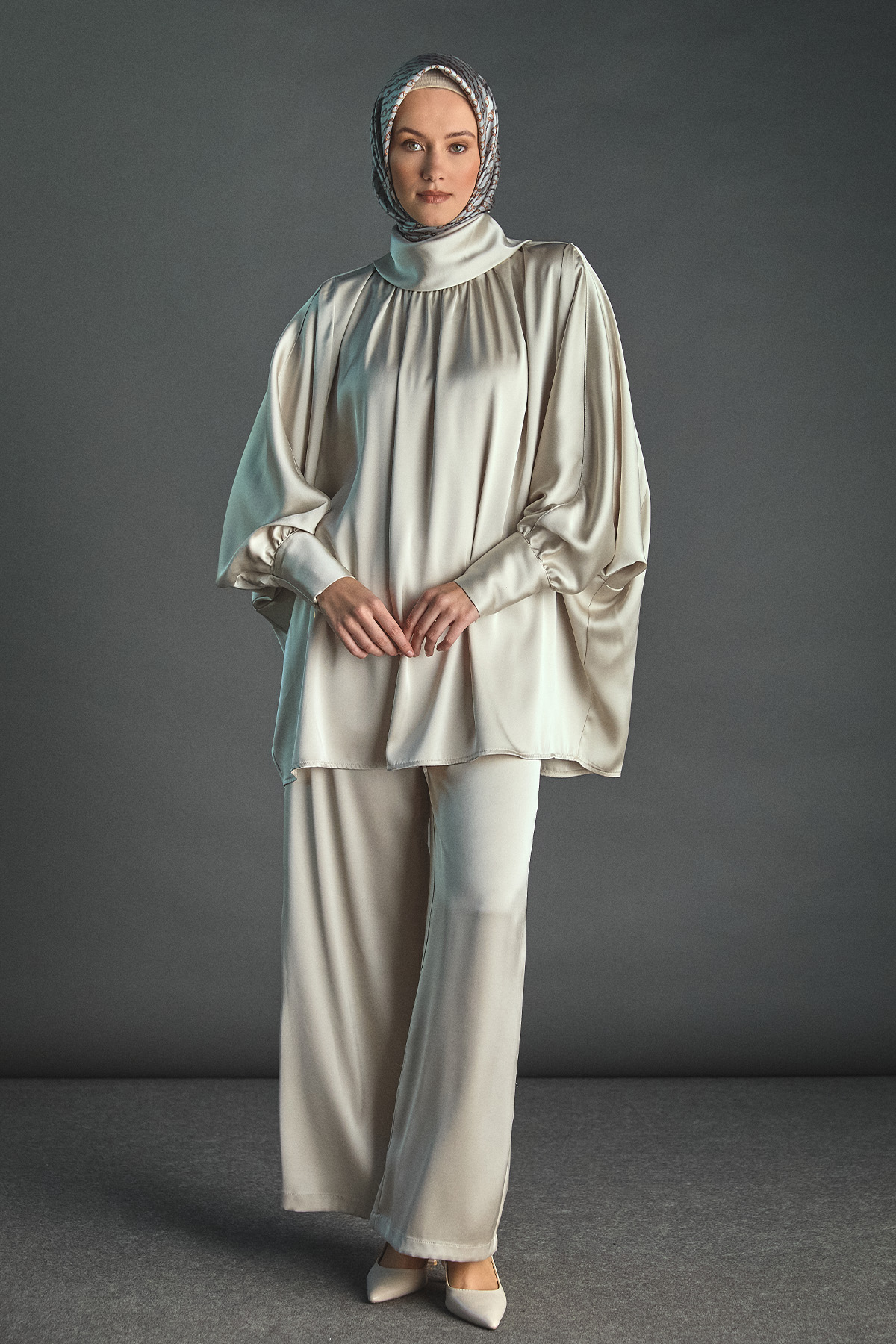 Saten Oversize İkili Takım