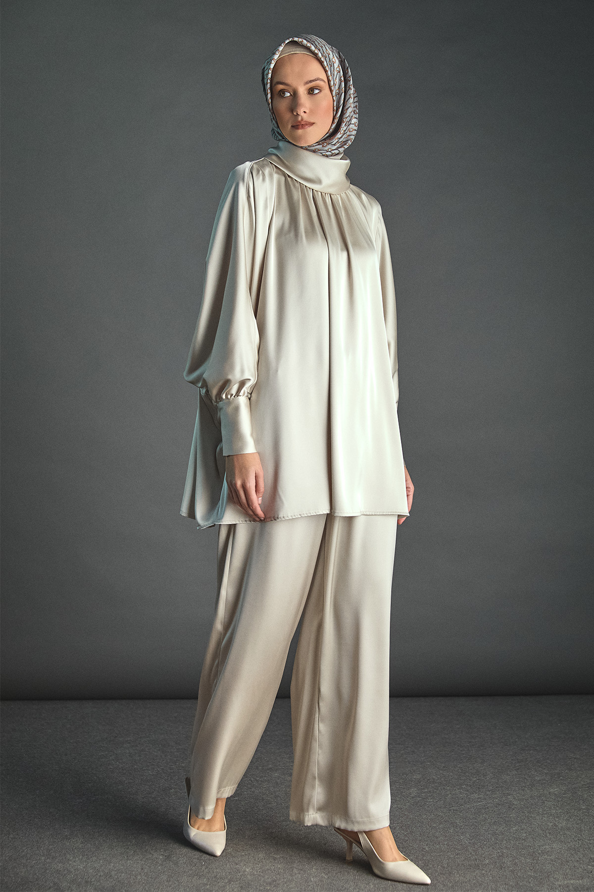 Saten Oversize İkili Takım