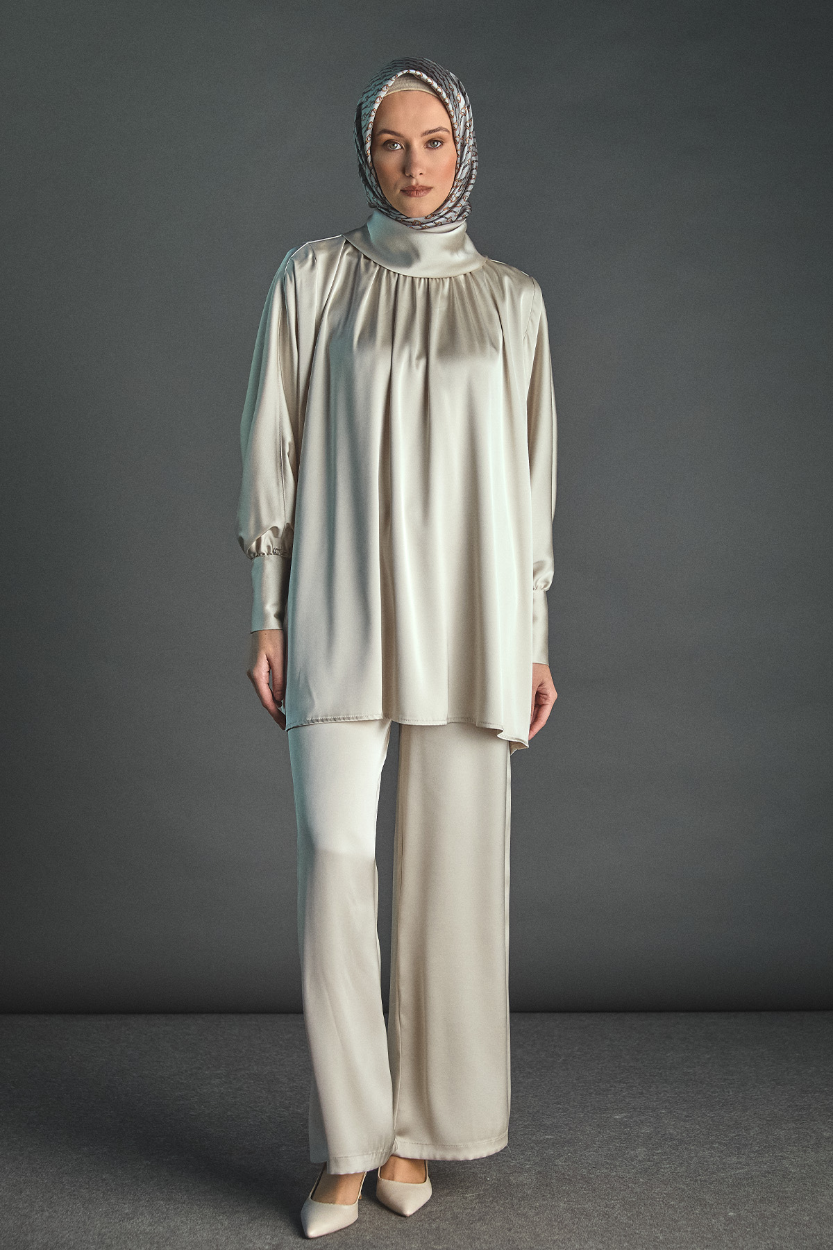 Saten Oversize İkili Takım