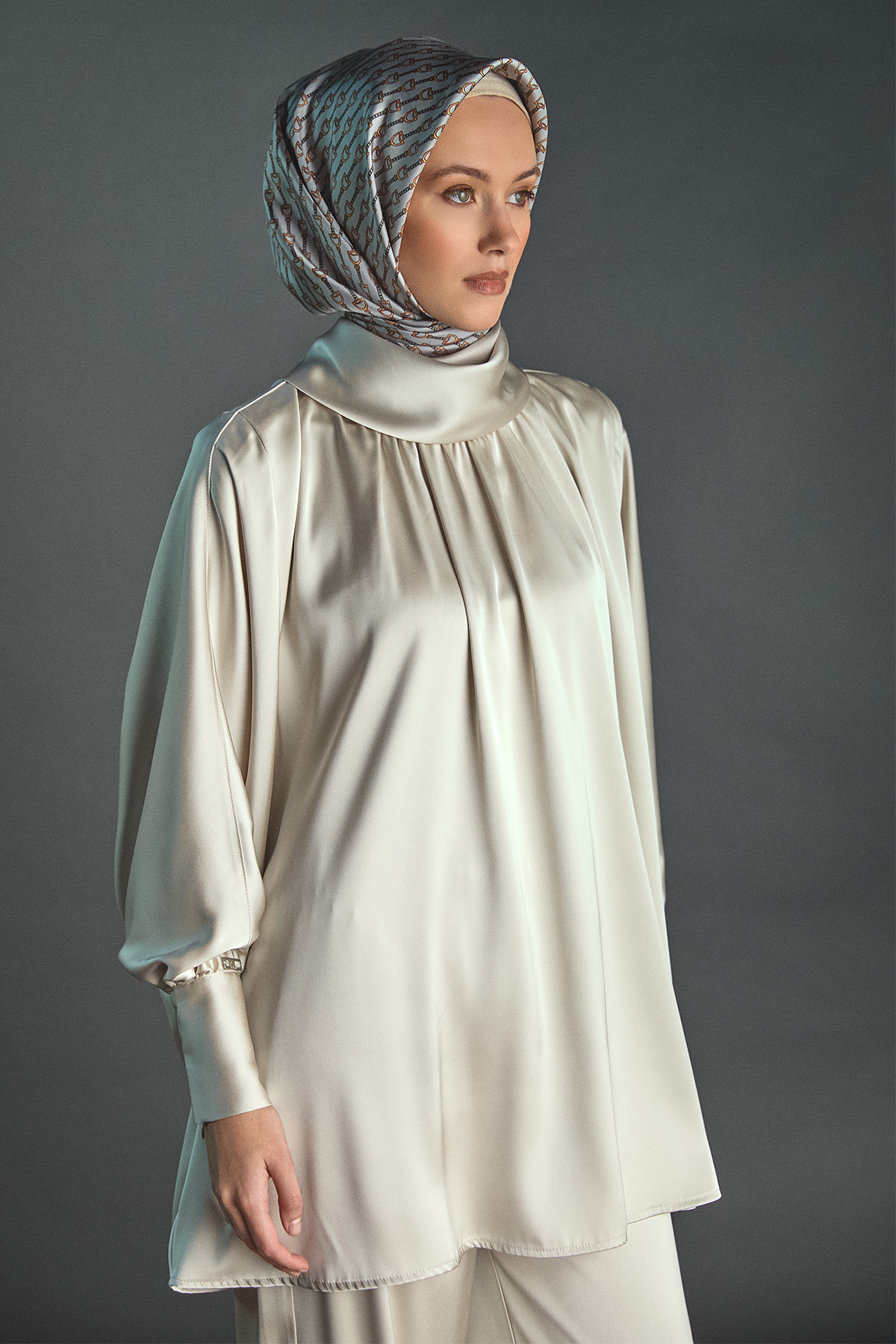 Saten Oversize İkili Takım