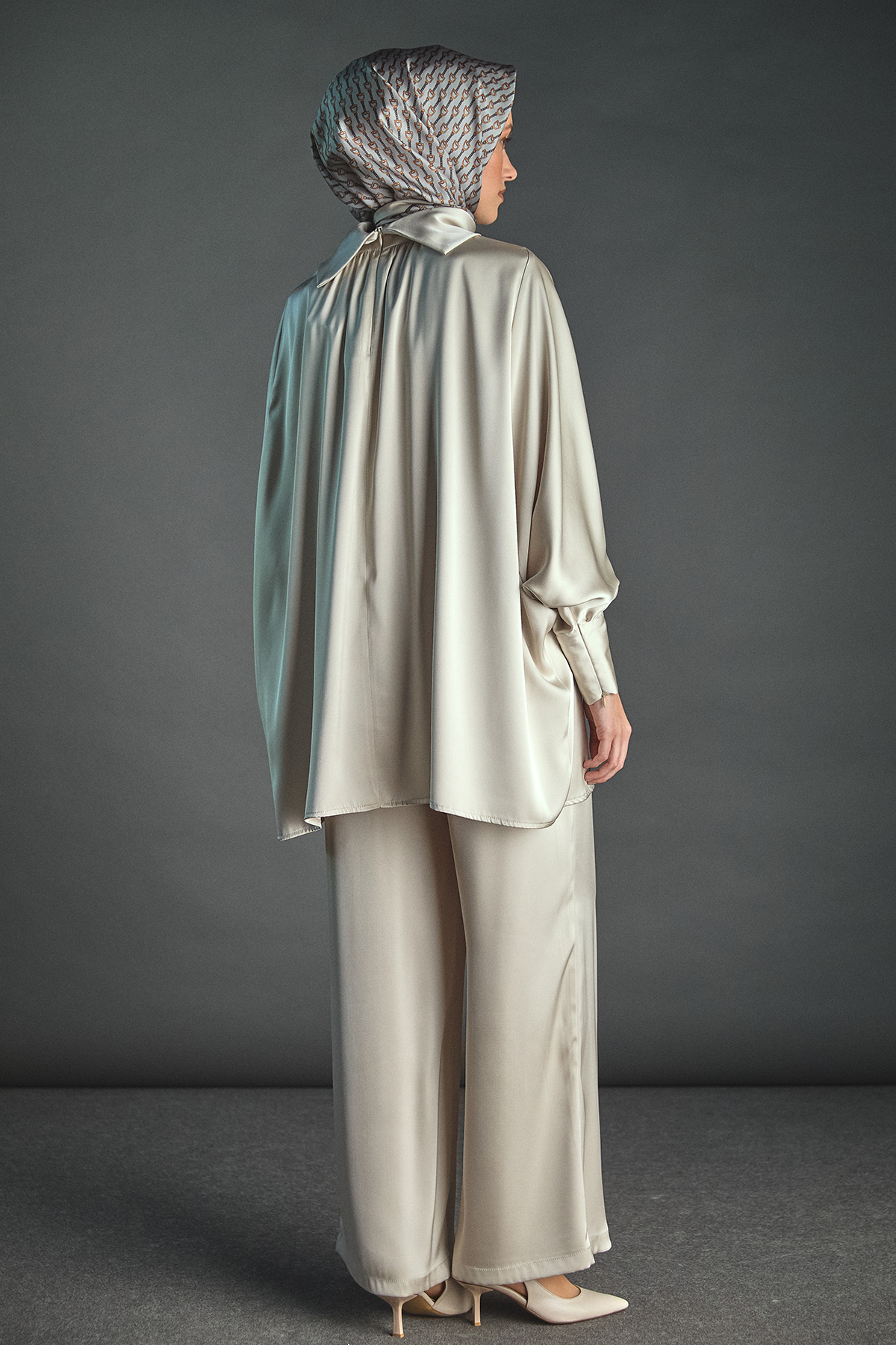 Saten Oversize İkili Takım