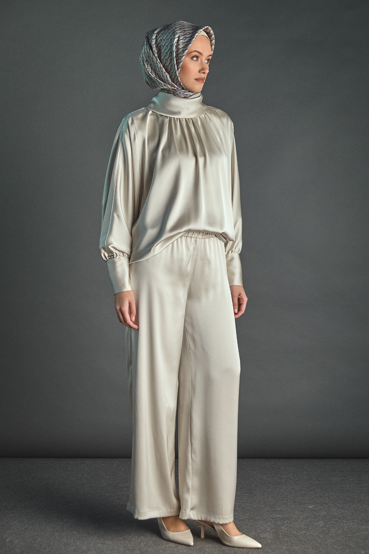 Saten Oversize İkili Takım