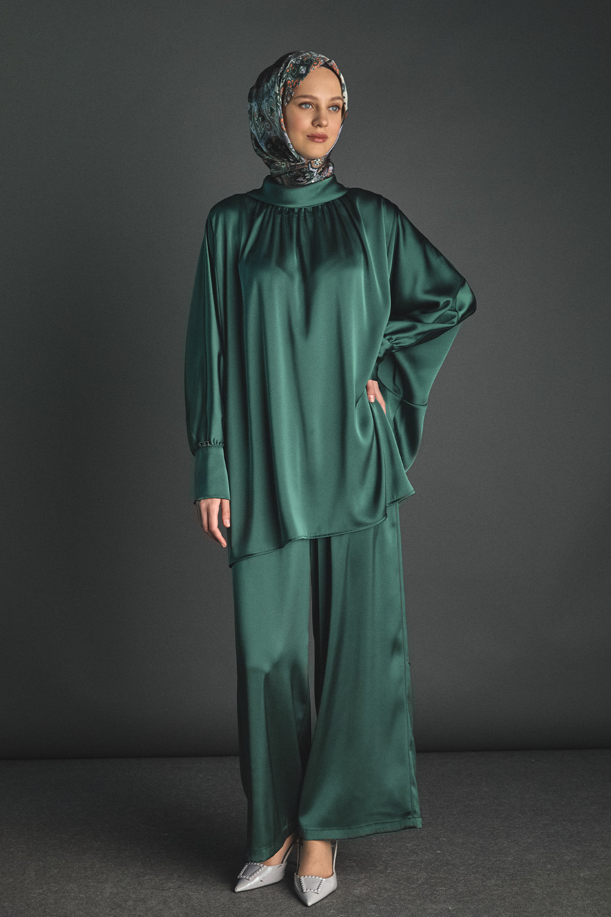 Saten Oversize İkili Takım