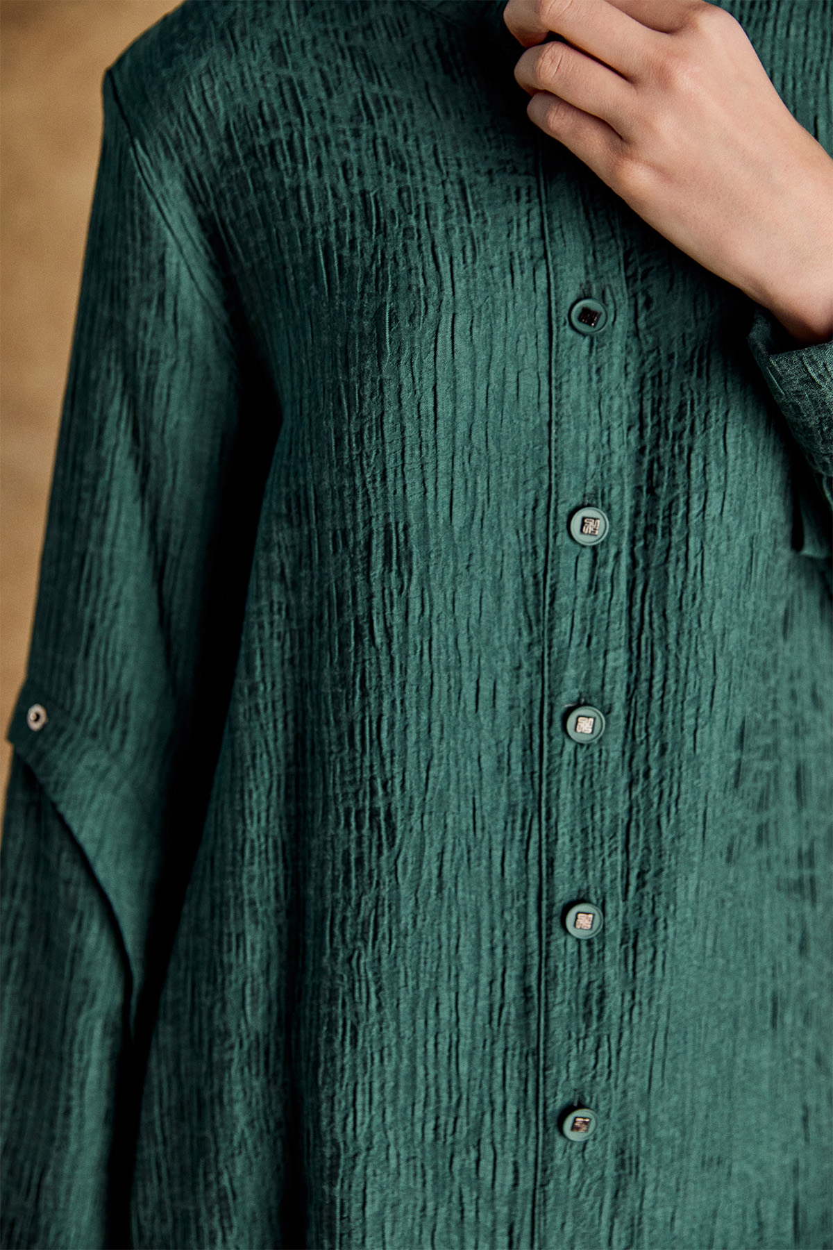 Jakarlı Kuşgözü Detaylı Hakim Yaka Tunik