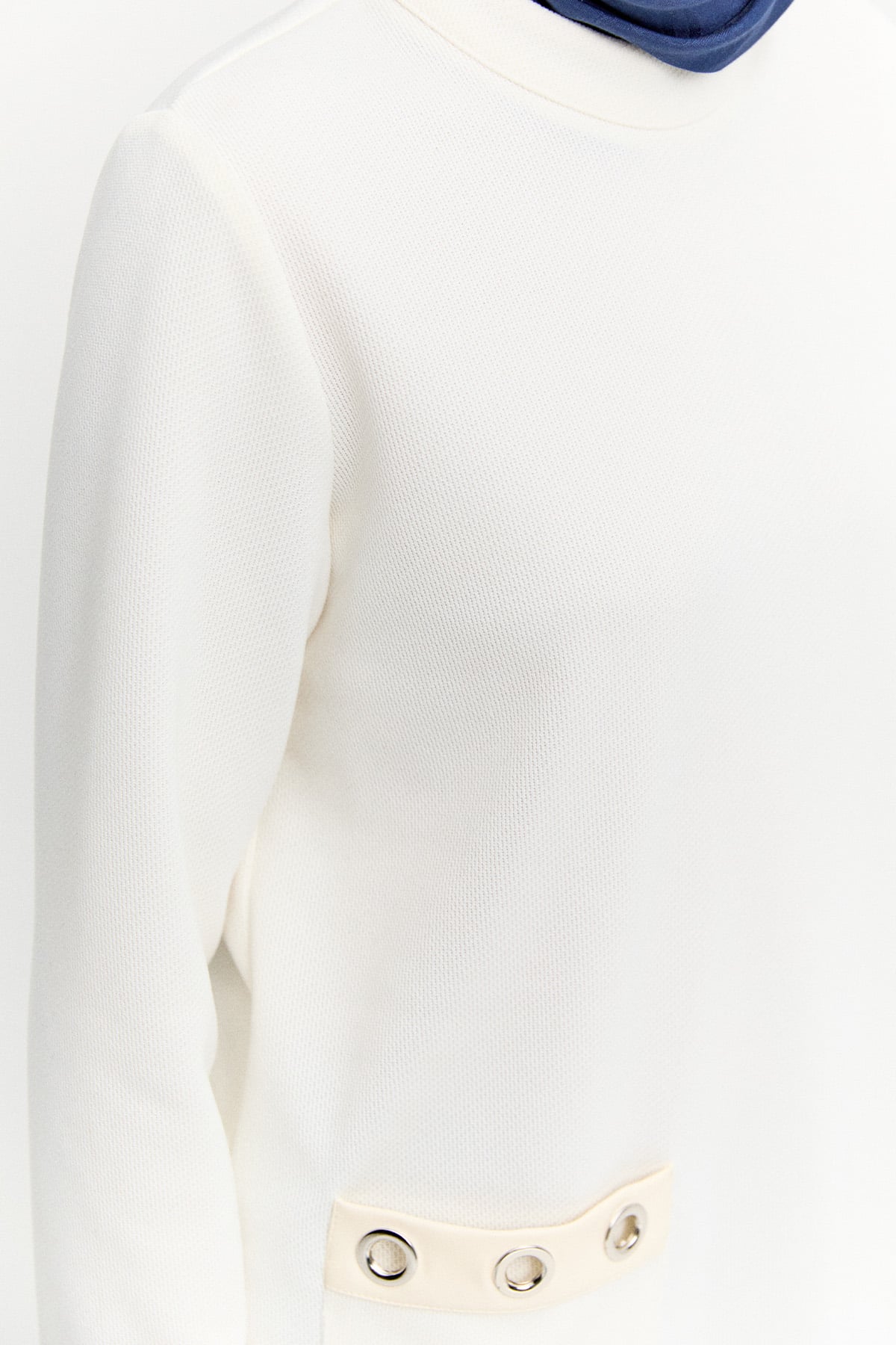 Hakim Yaka Kuşgözlü Örme Tunik, Tesettür Giyim