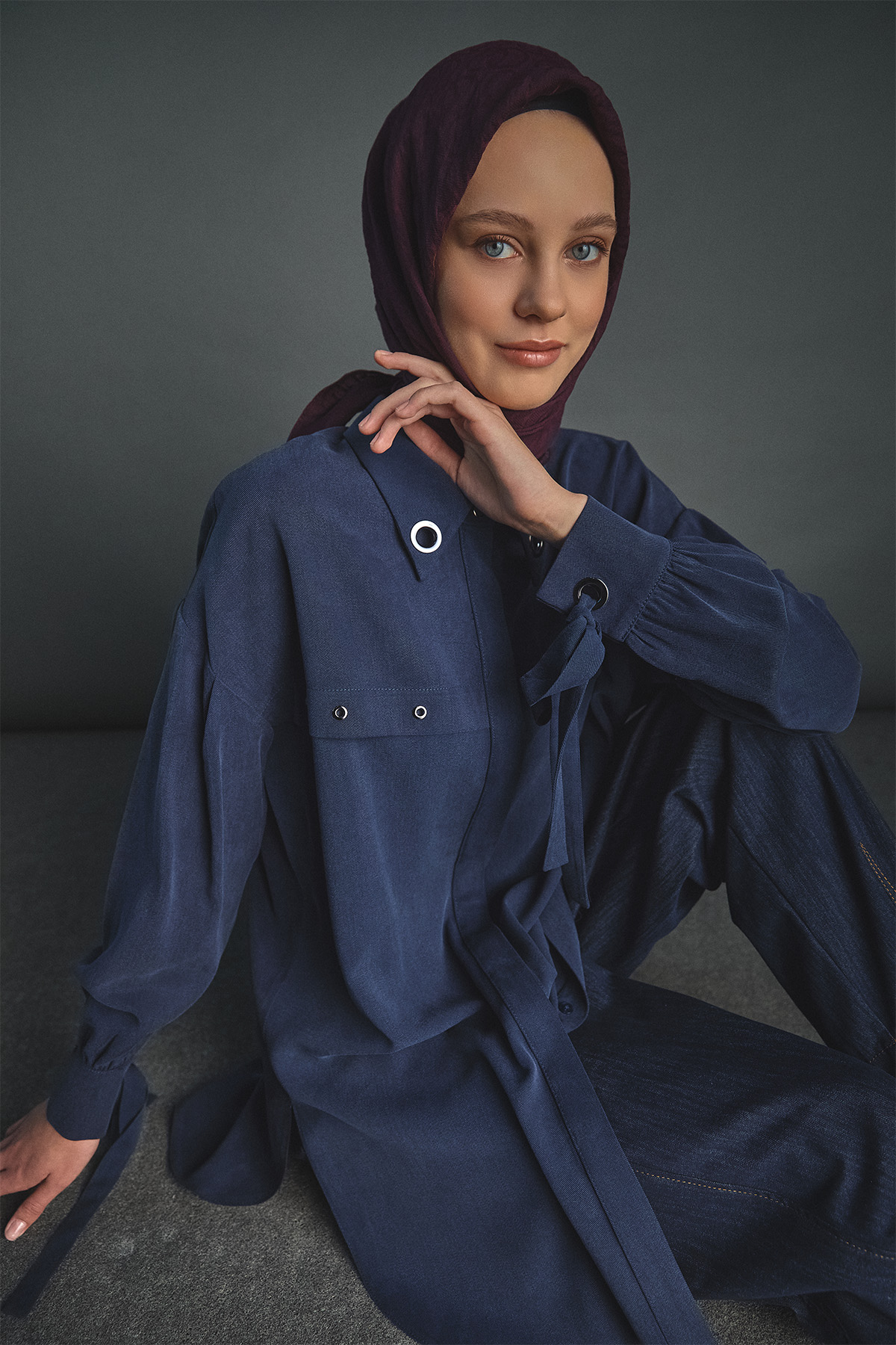 Kuşgözü Detaylı Lyocell Tunik