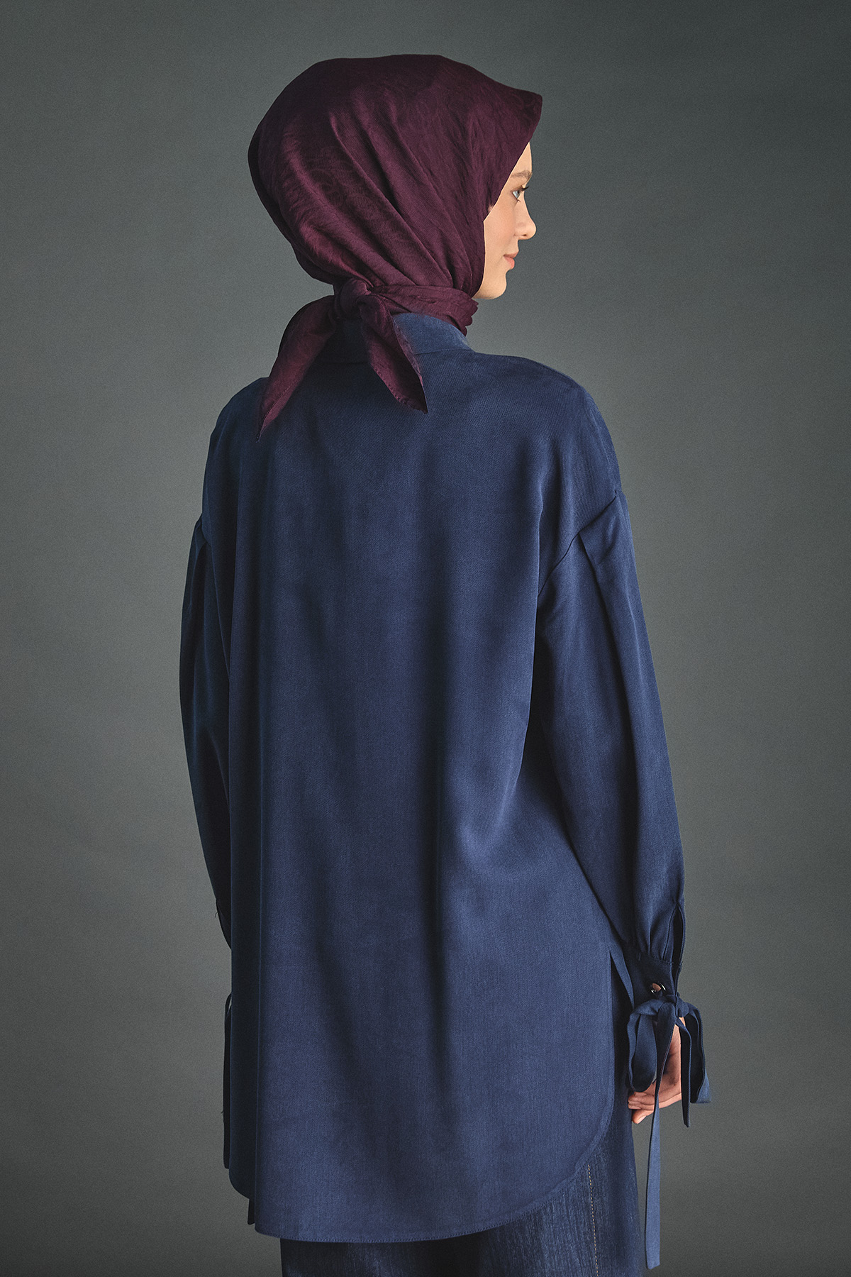 Kuşgözü Detaylı Lyocell Tunik