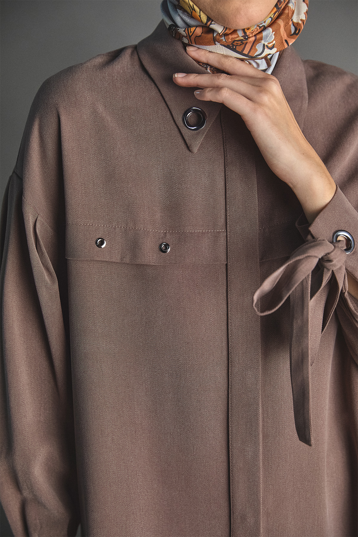 Kuşgözü Detaylı Lyocell Tunik