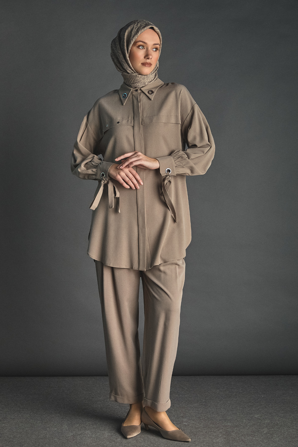 Kuşgözü Detaylı Lyocell Tunik