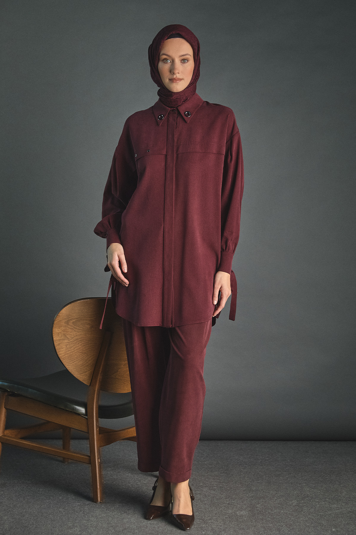 Kuşgözü Detaylı Lyocell Tunik