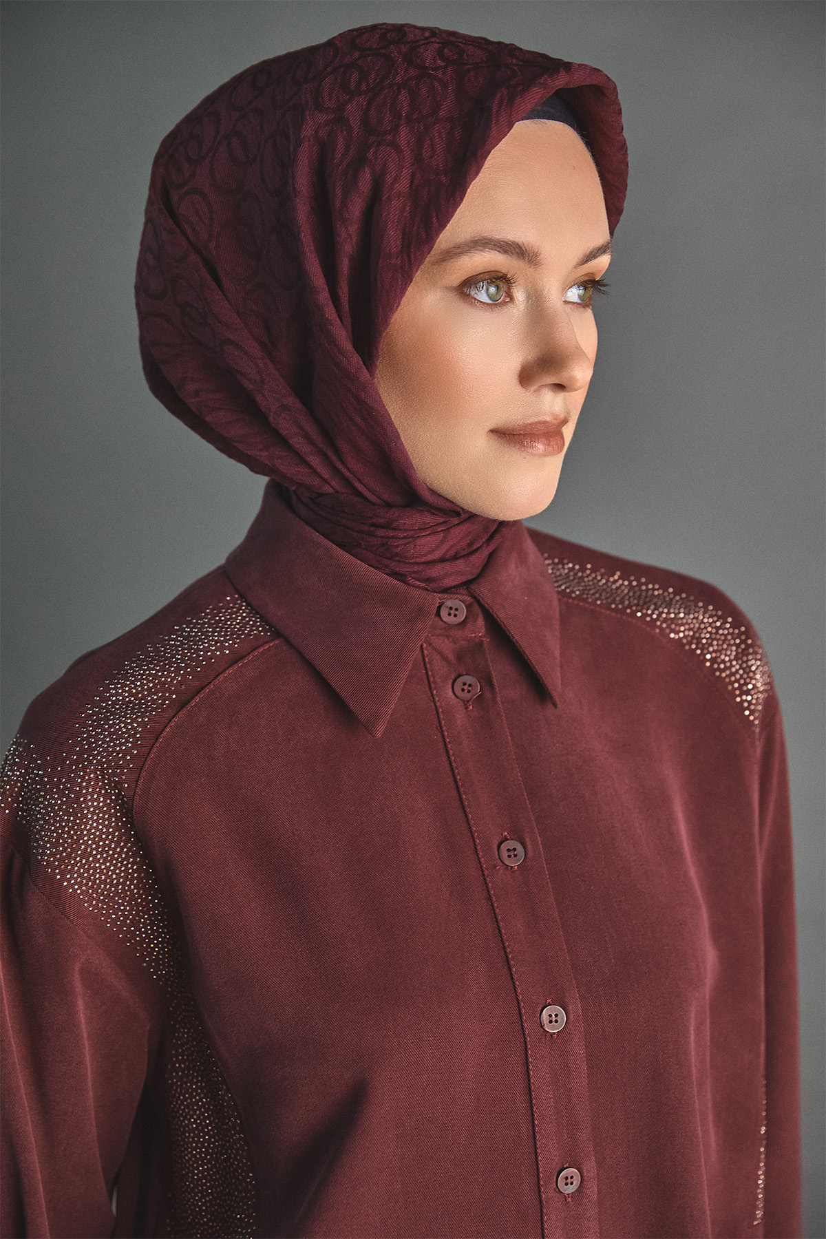 Taş Detaylı Lyocell Tunik