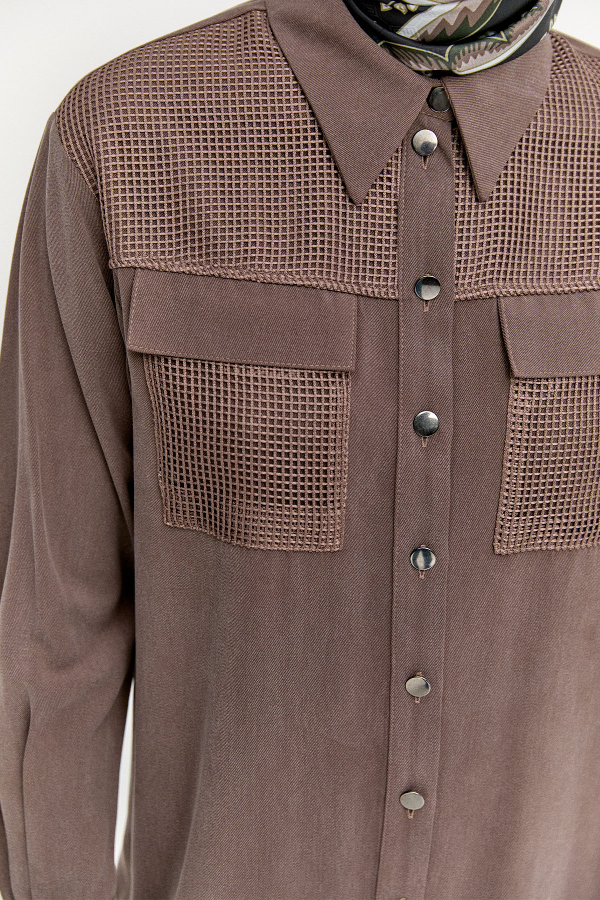 File Cepli Gömlek Yaka Tunik, Tesettür Giyim