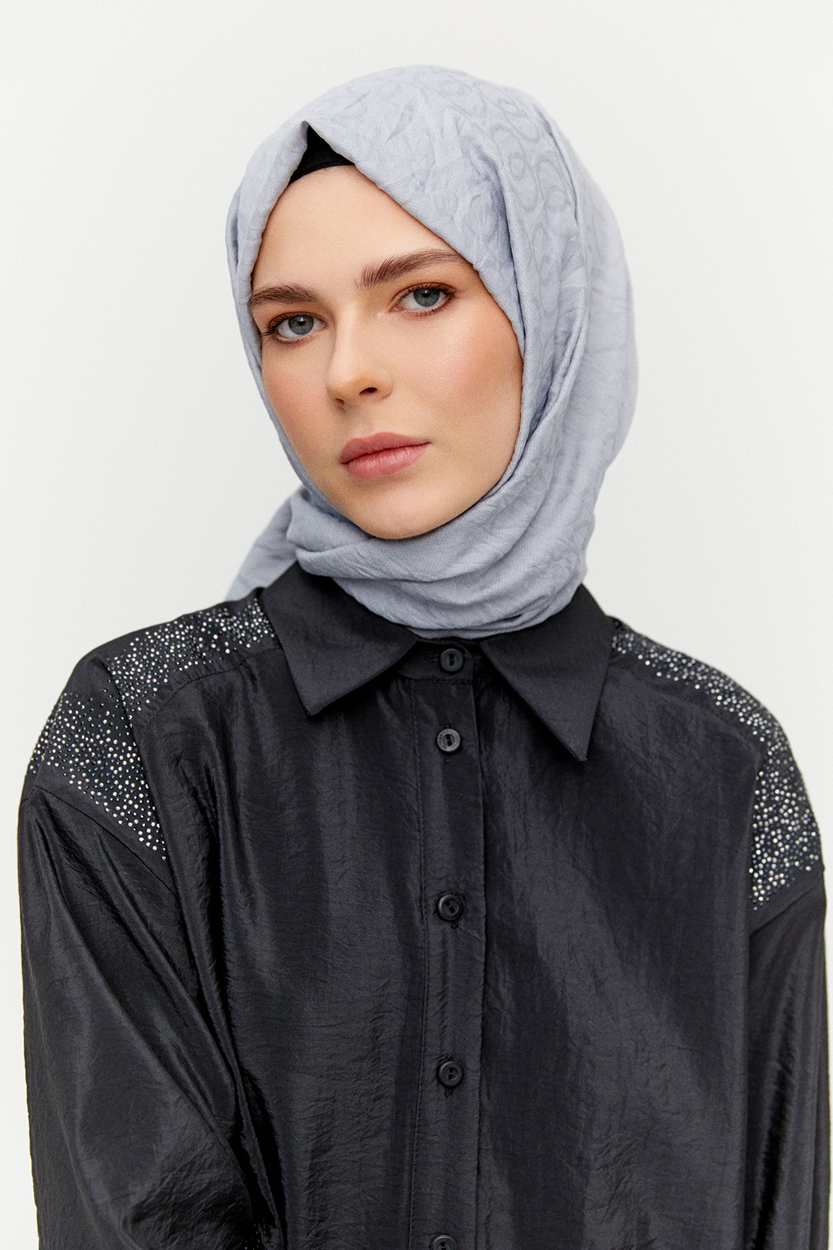 Jakarlı Taş Detaylı Tunik