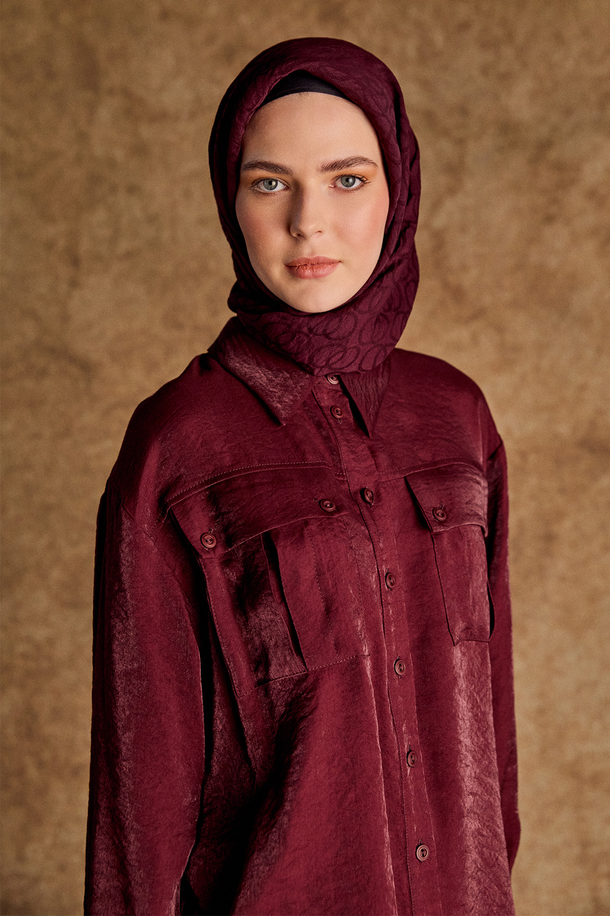 Gömlek Yakalı Spor Dikişli Jakarlı Tunik