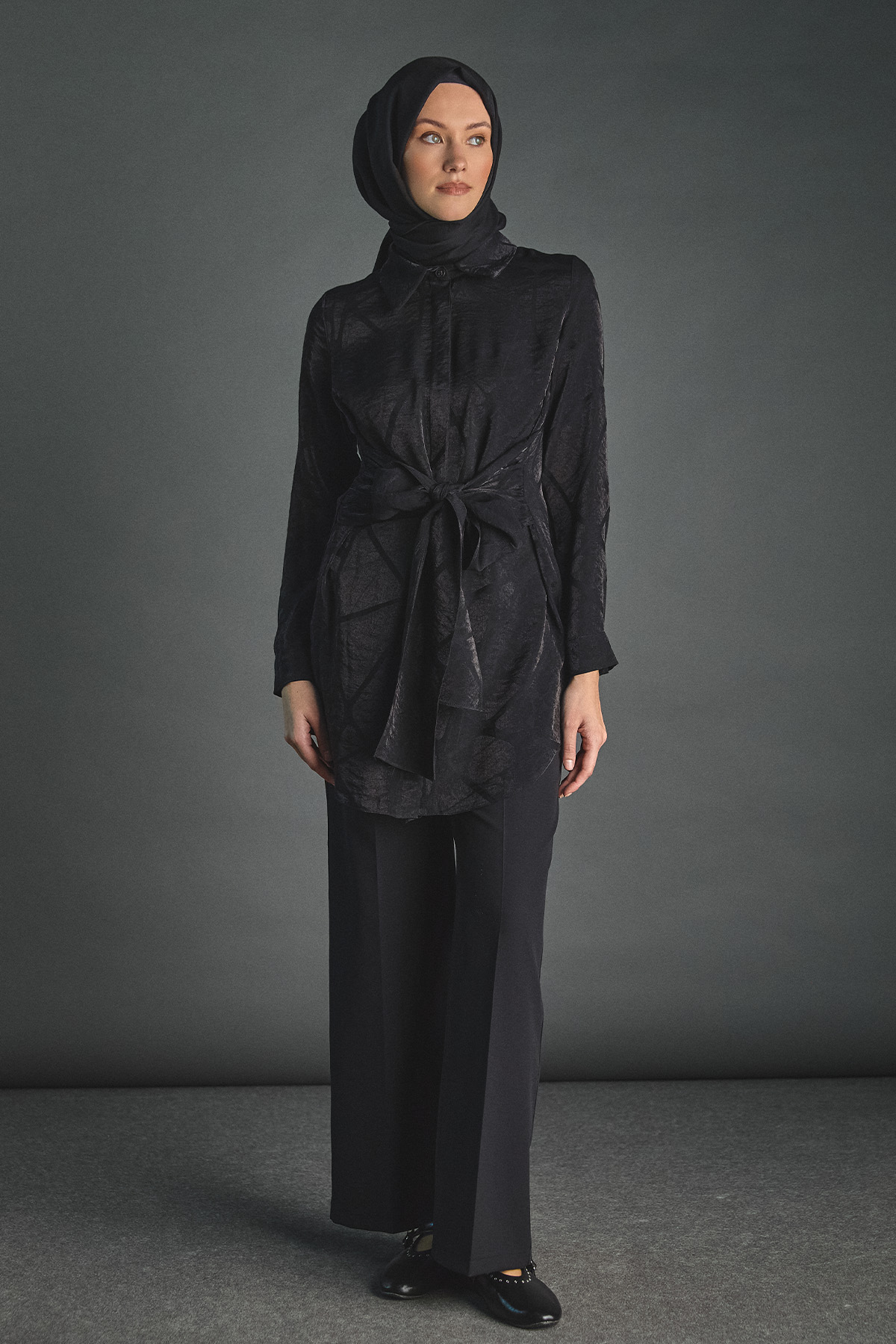 Jakar Desenli Kuşaklı Tunik