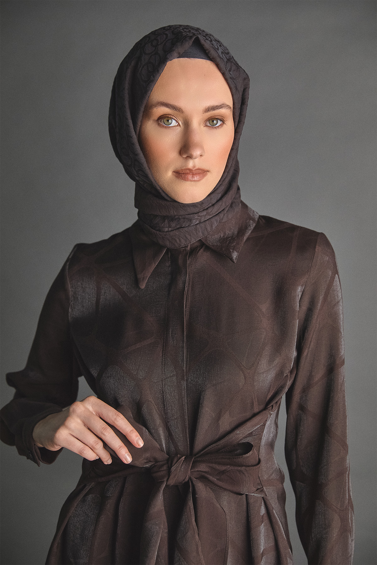 Jakar Desenli Kuşaklı Tunik