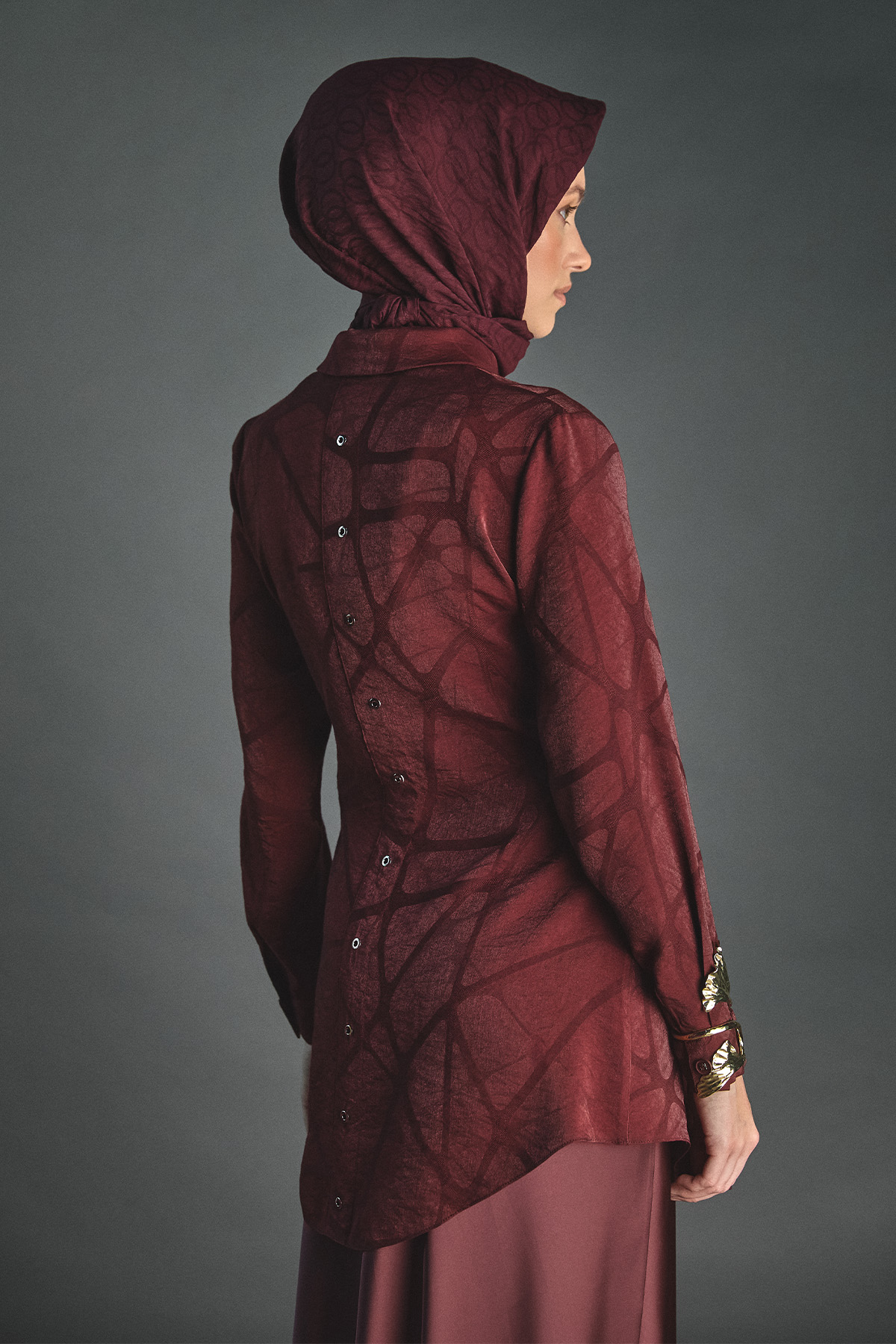 Jakar Desenli Kuşaklı Tunik