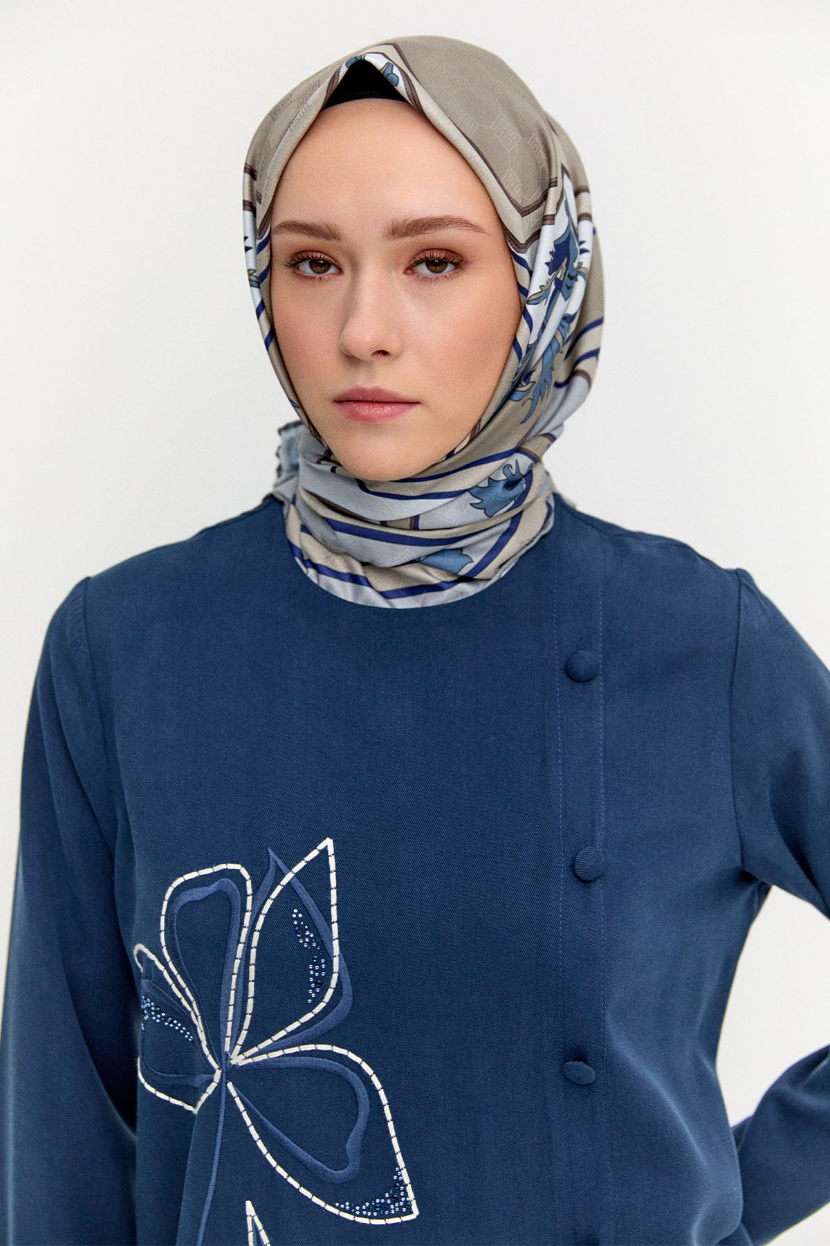 Nakış Detaylı Lyocell İkili Takım, Tesettür Giyim