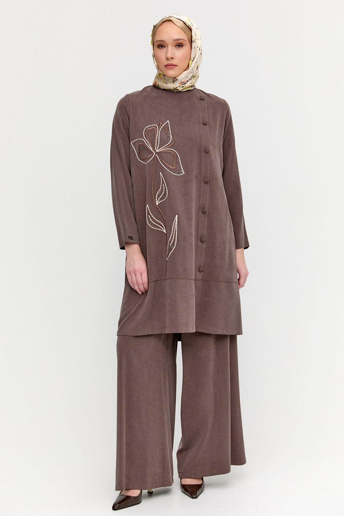 Nakış Detaylı Lyocell İkili Takım, Tesettür Giyim