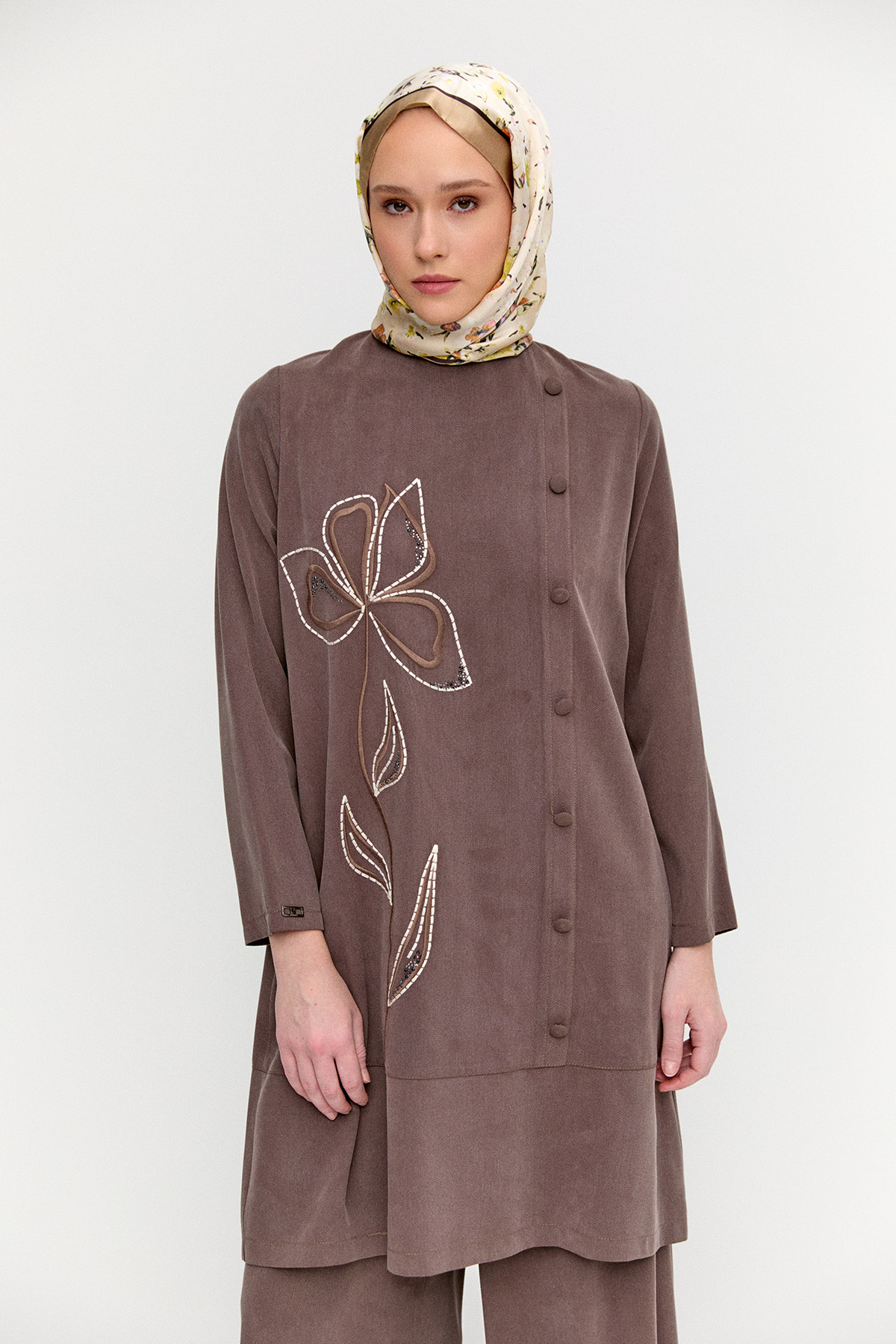 Nakış Detaylı Lyocell İkili Takım, Tesettür Giyim