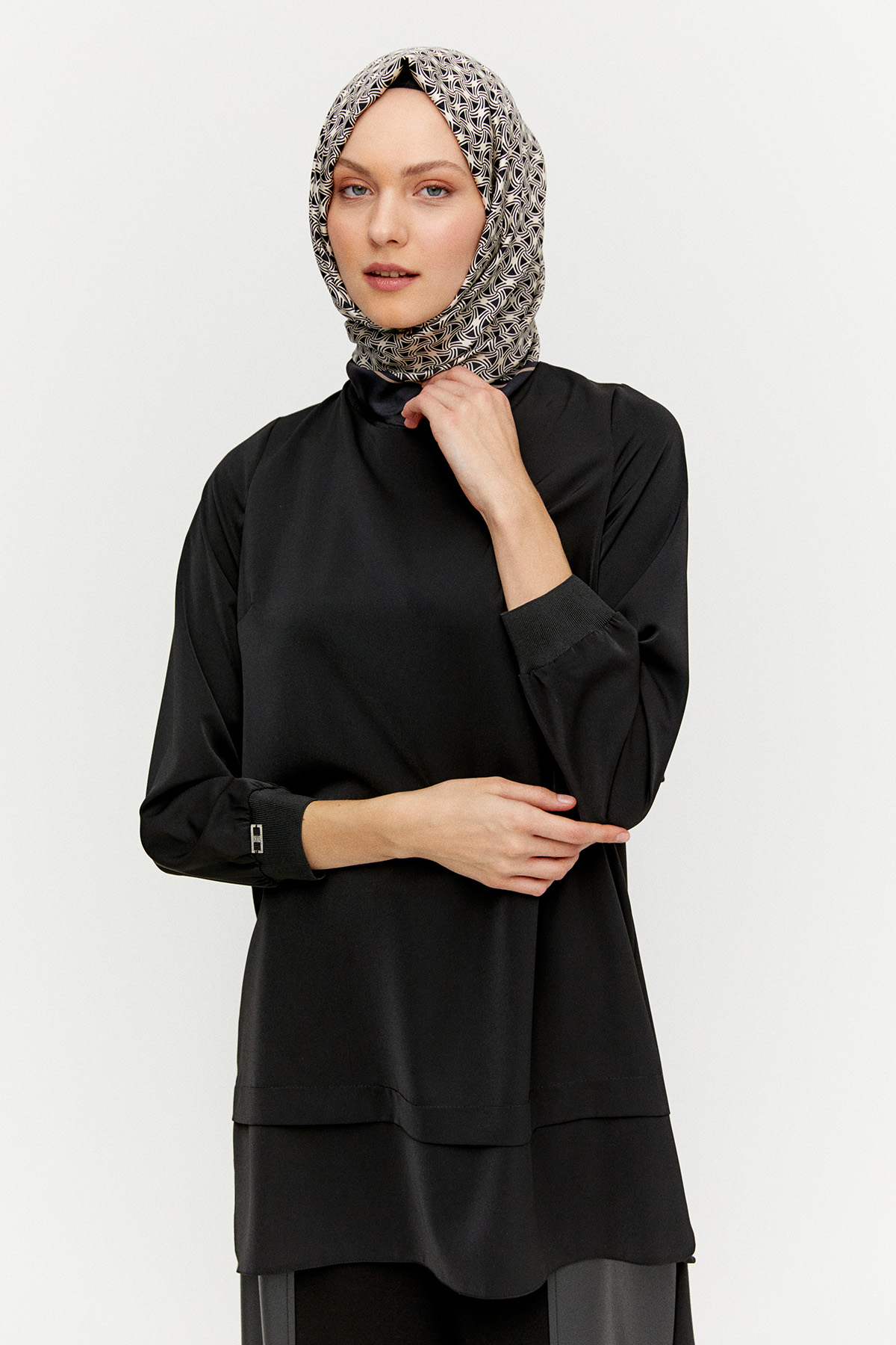 Ribanalı Krep Basic Tunik