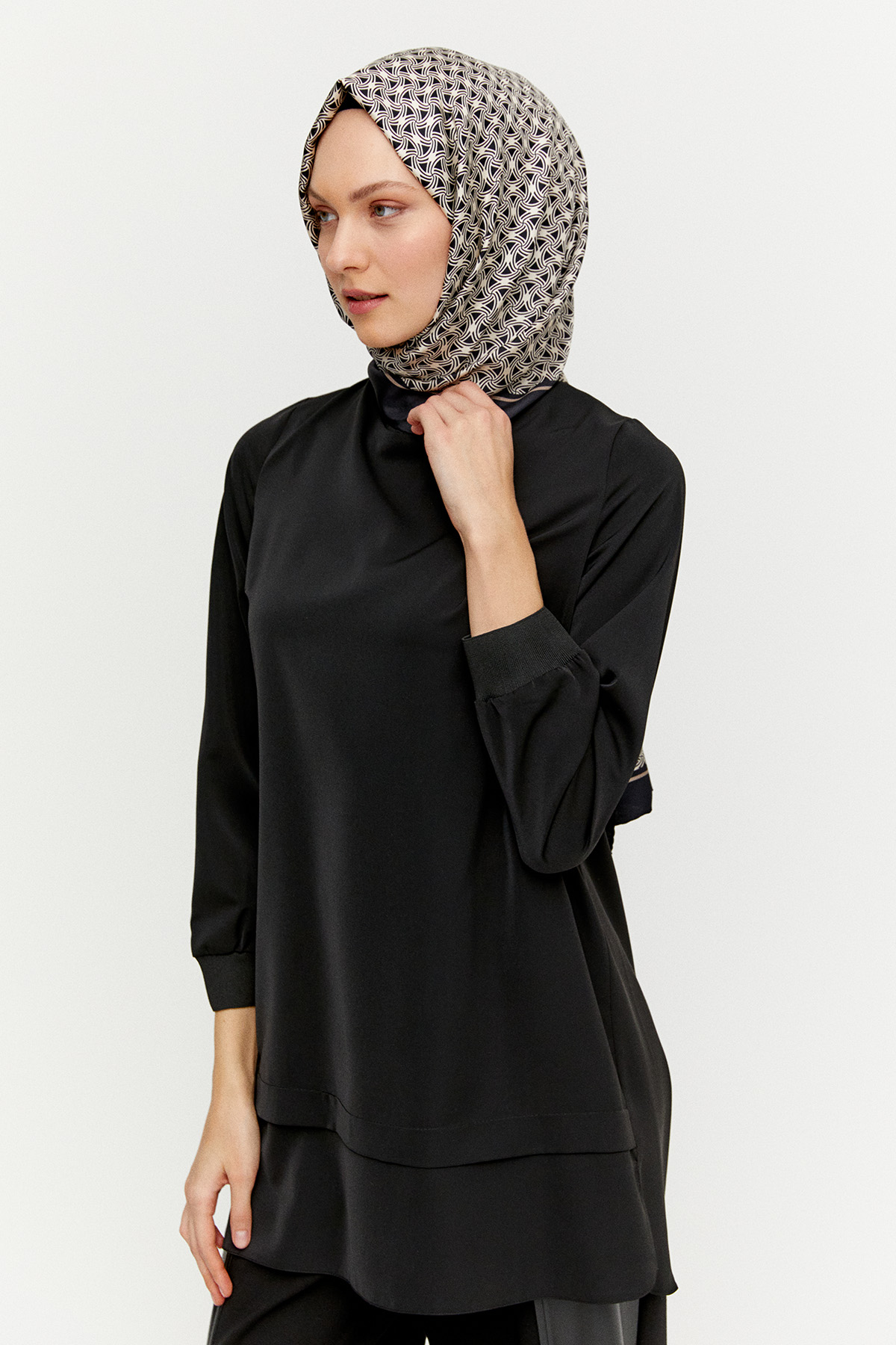 Ribanalı Krep Basic Tunik